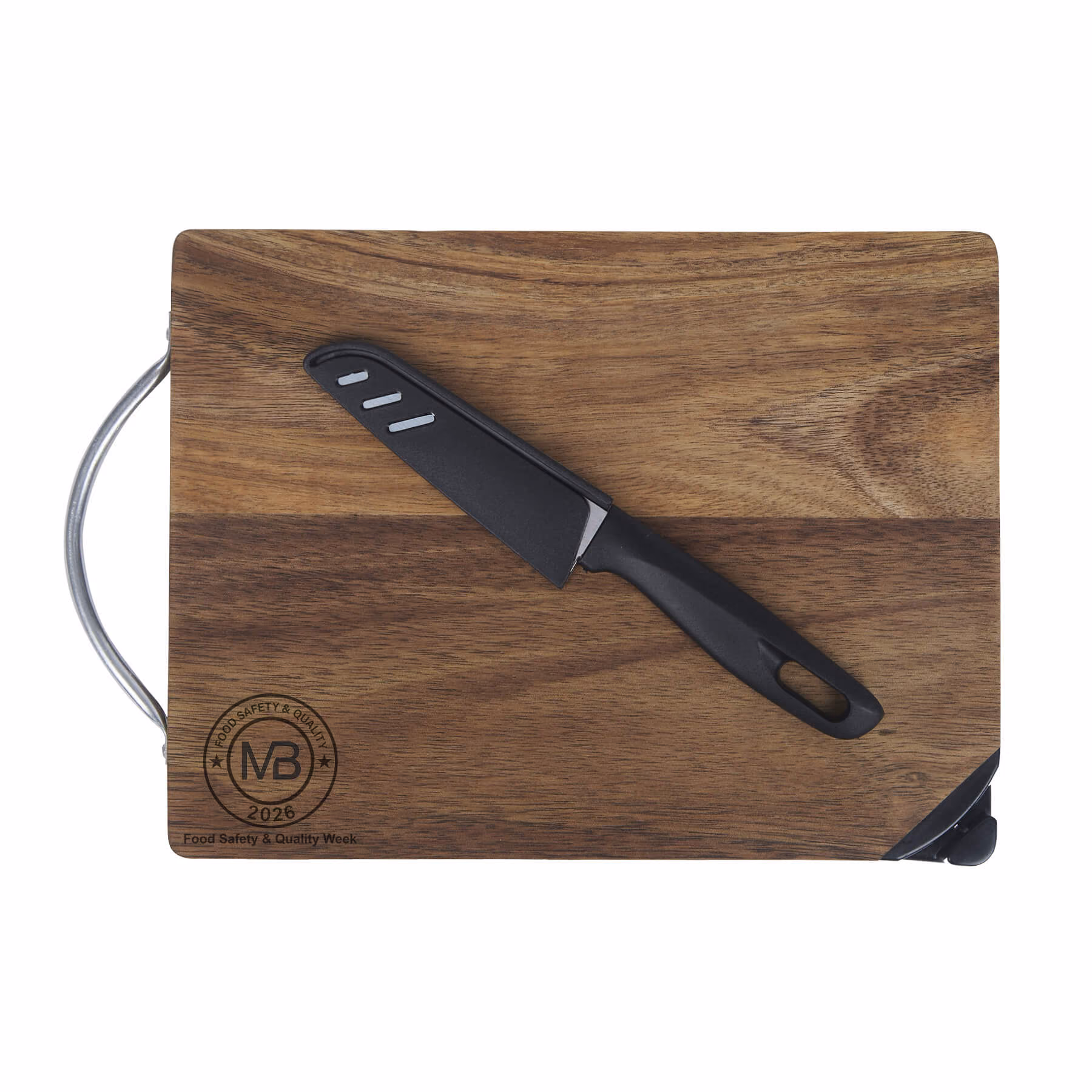 Custom Gordon Acacia Wood Cutting Board & Knife Set