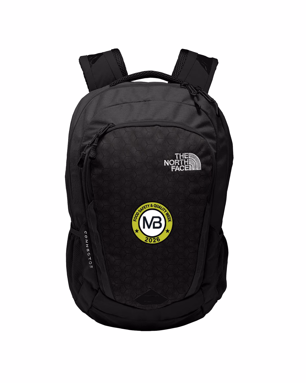 Custom The North Face Connector Backpack - TNF Black/ TNF White - front