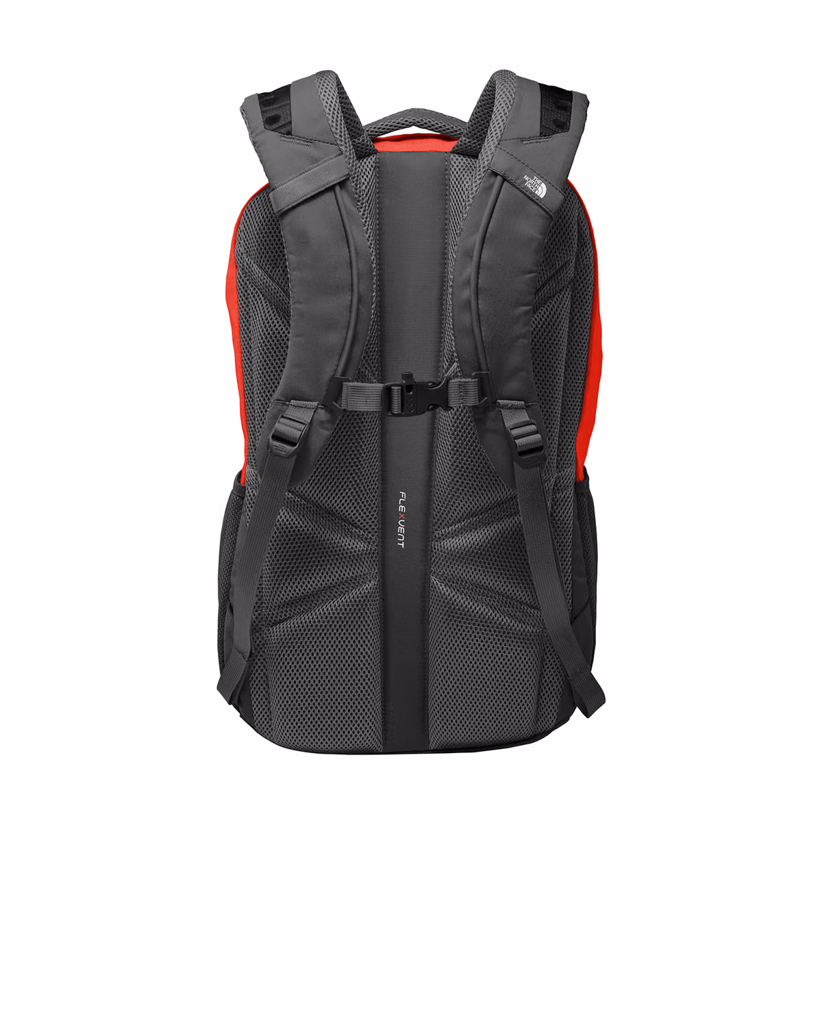 Custom The North Face Connector Backpack - Rage Red/ Asphalt Grey - flat back