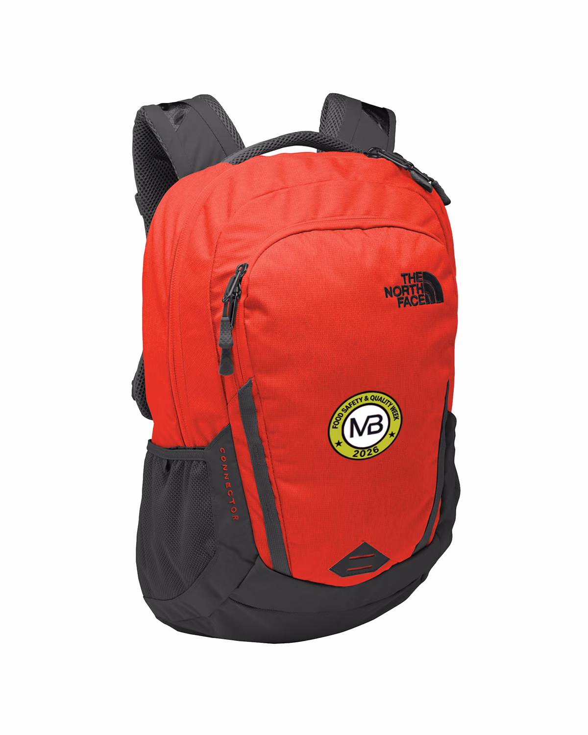 Custom The North Face Connector Backpack - Rage Red/ Asphalt Grey - side