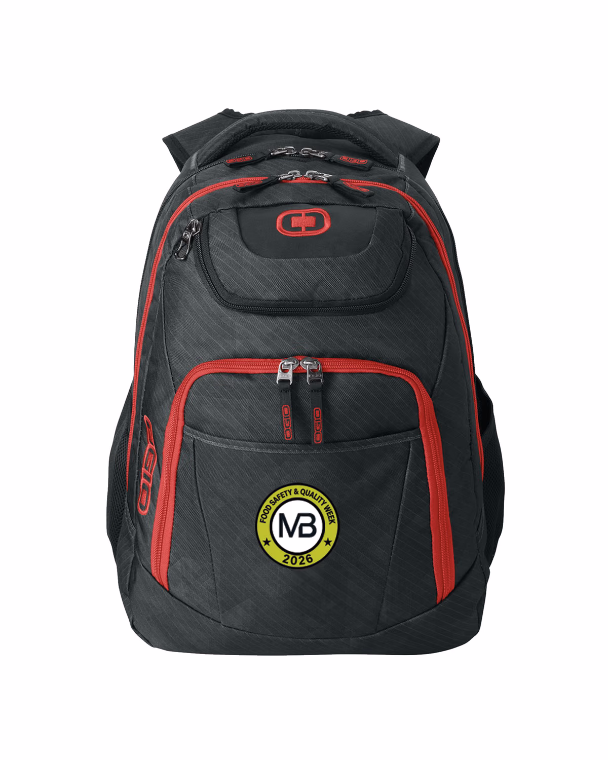 Custom OGIO Excelsior Pack - Cynderfunk/ Red - front