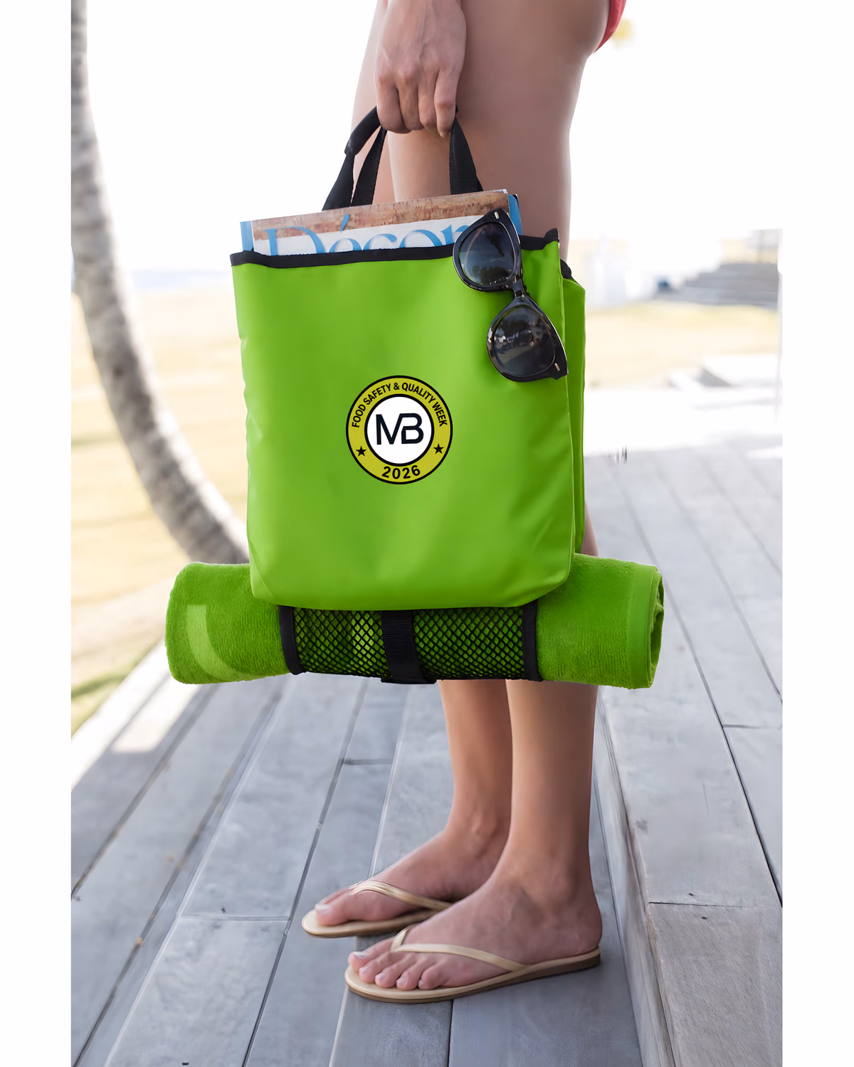 Custom Saddle Bag Cooler And Tote — Lime Green