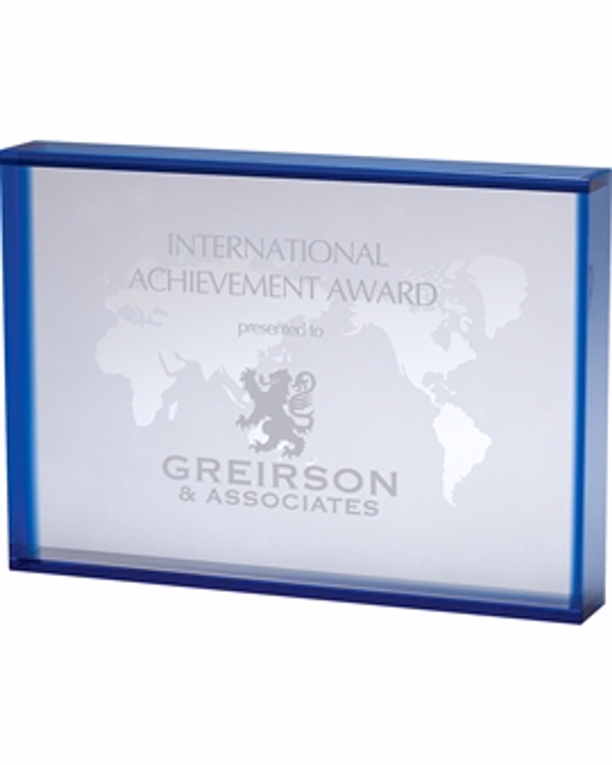 Custom Crystal Award: World Map Recognition Piece