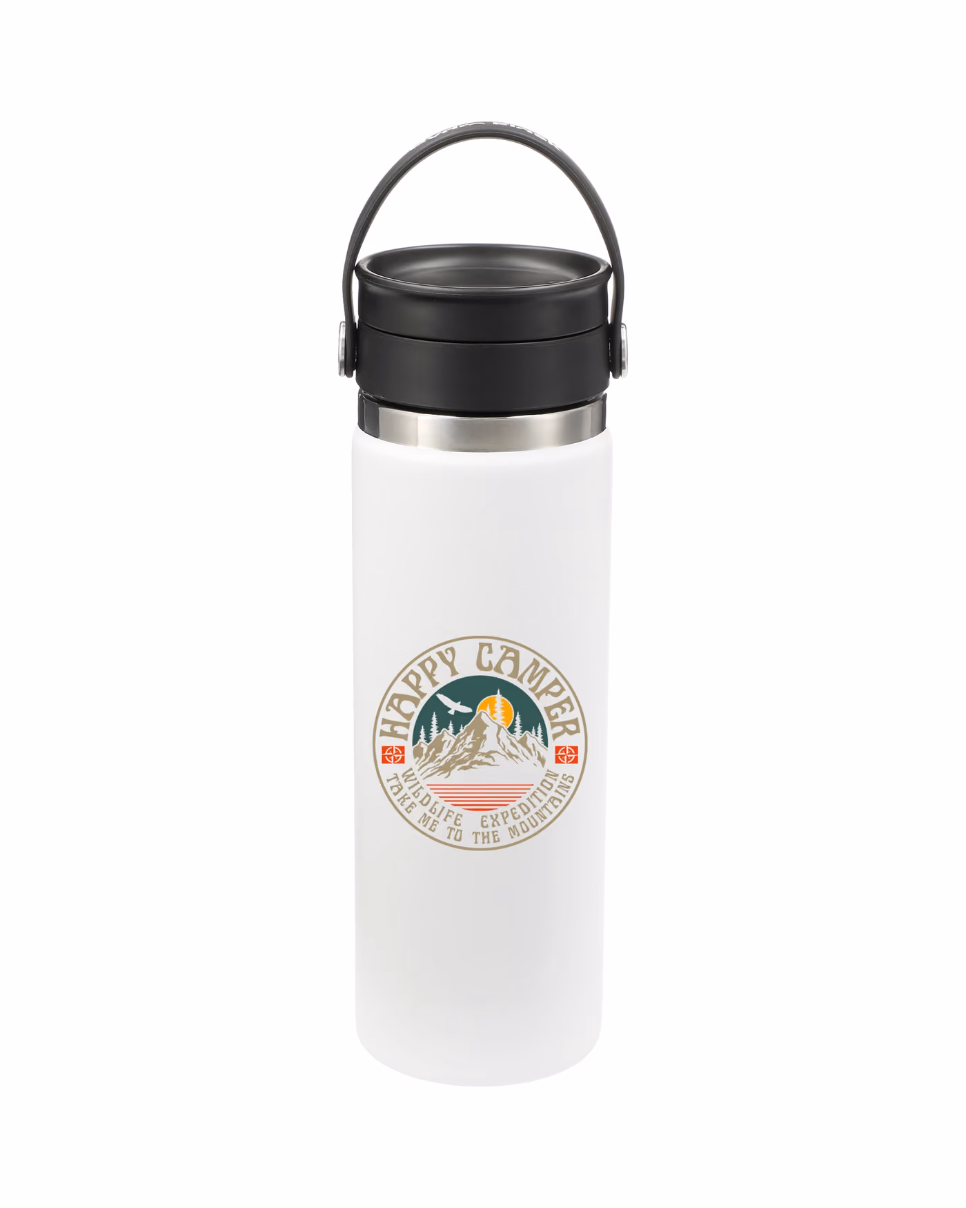 Custom Hydro Flask 20 oz. Wide Mouth Bottle w/ Flex Cap - White