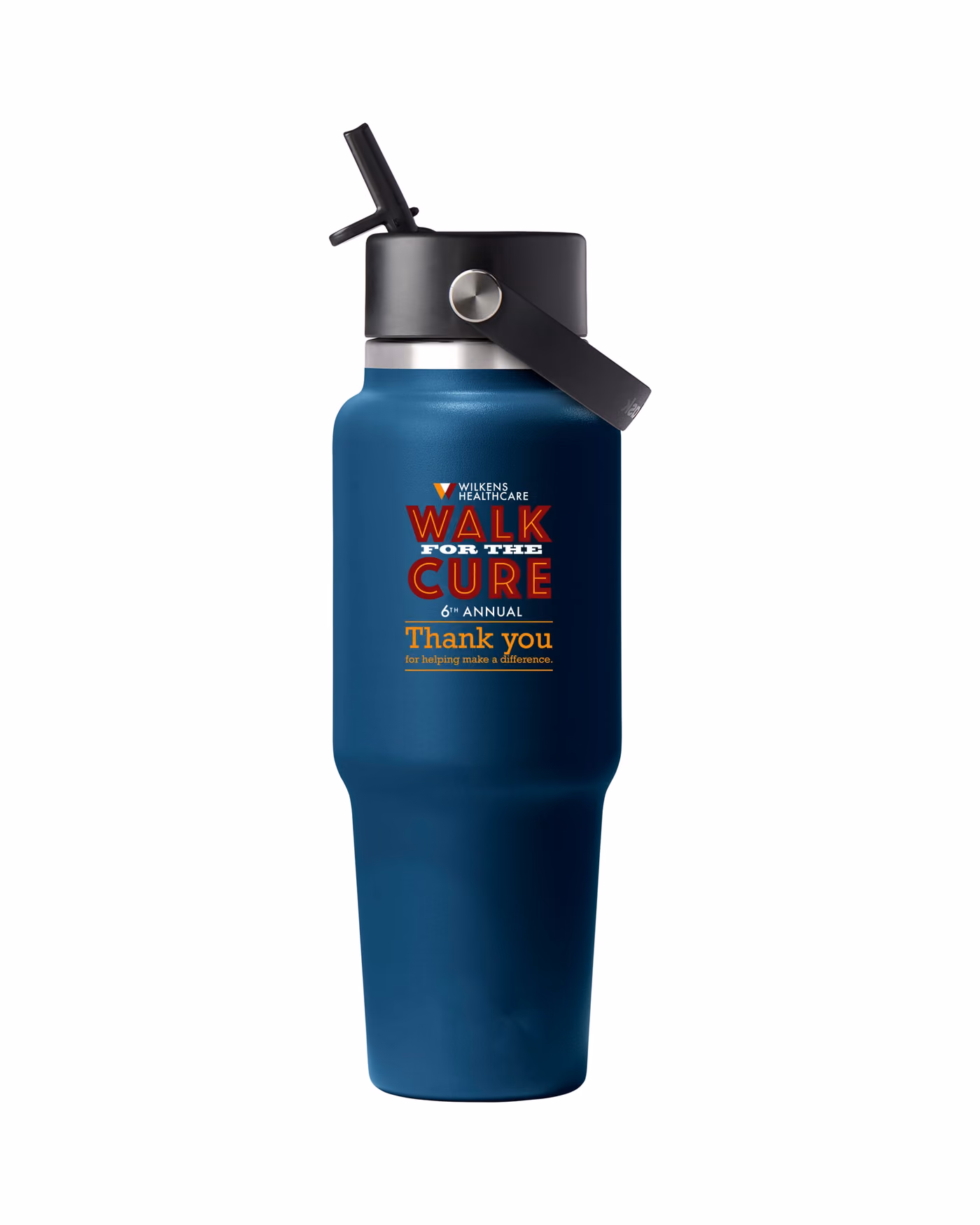 Custom Hydro Flask 32 oz. Wide Mouth Bottle w/Flex Straw Cap - Indigo