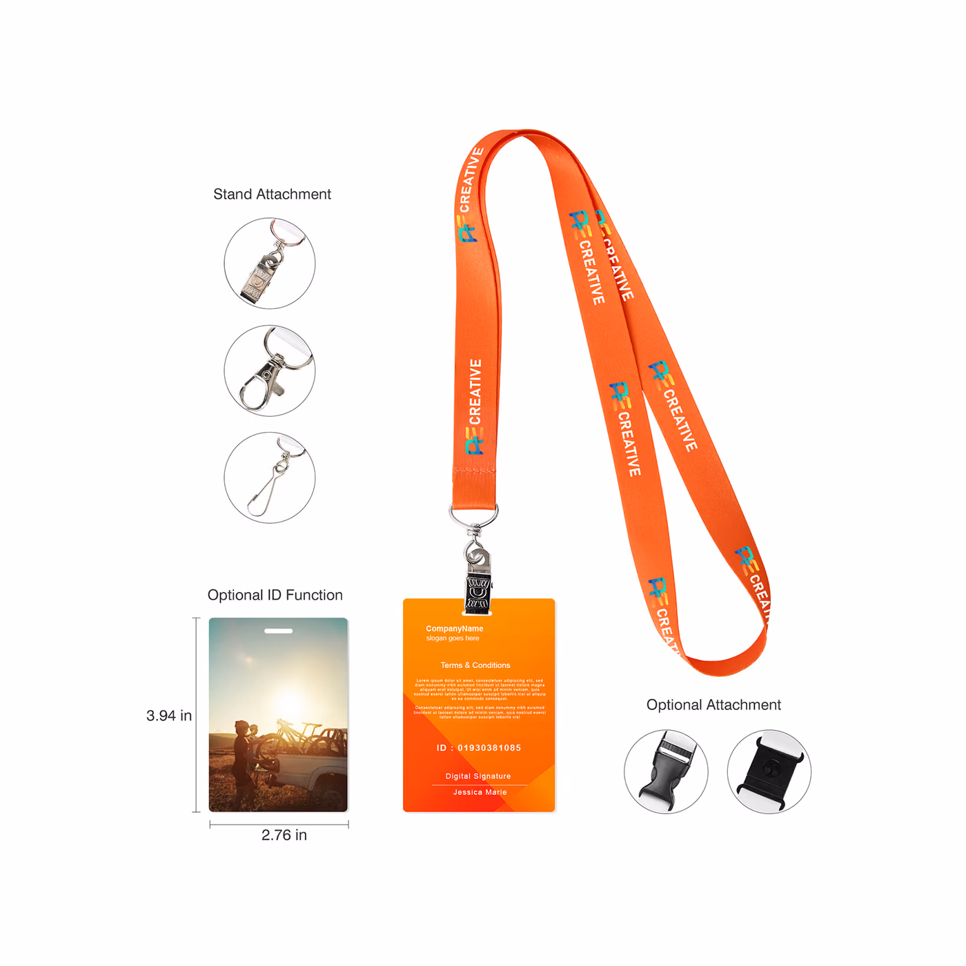 Custom 3/4" Full Color Sublimated Lanyard With PVC ID Card