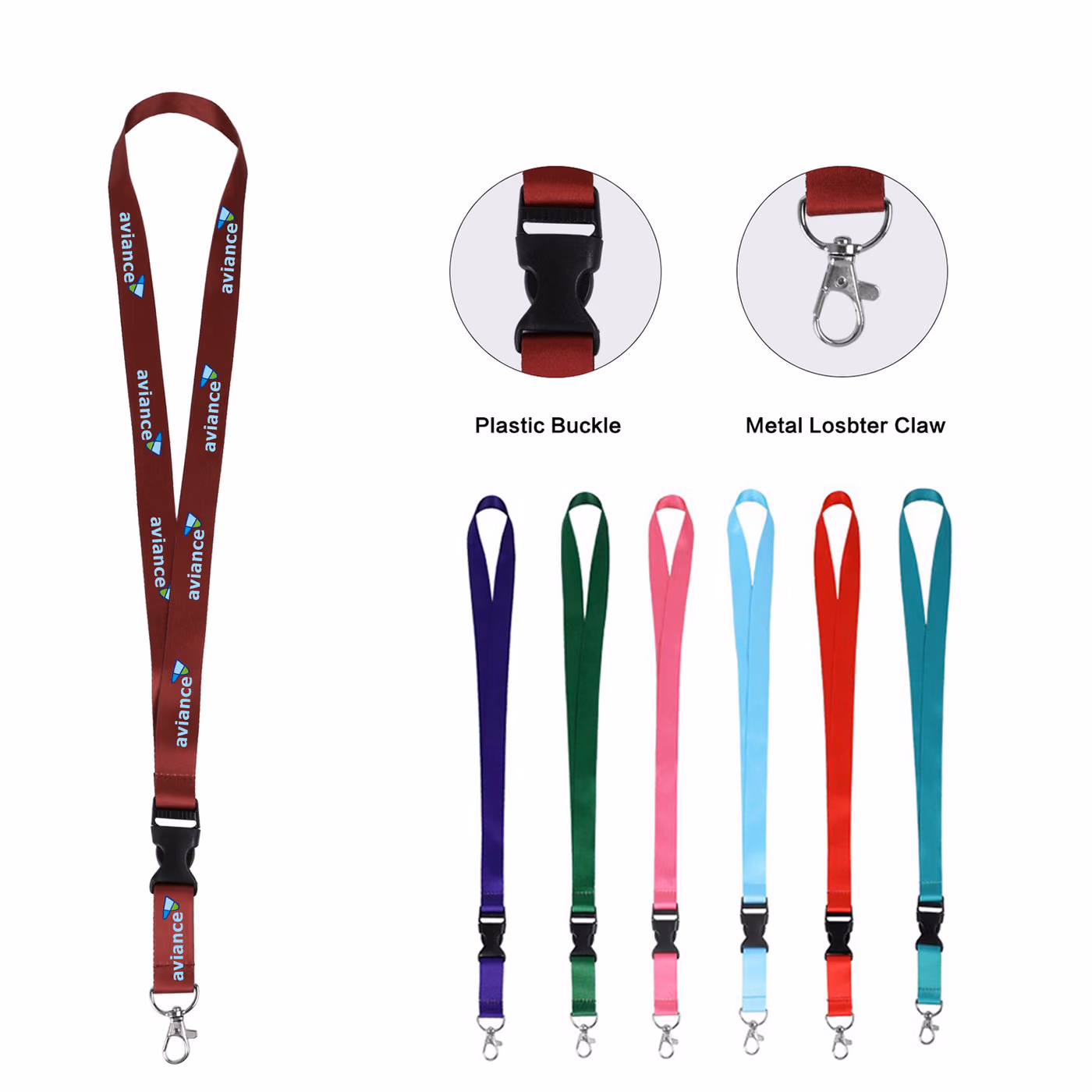 Custom 3/4'' Full Color Dye Sublimated Lanyards W/Plastic Buckle