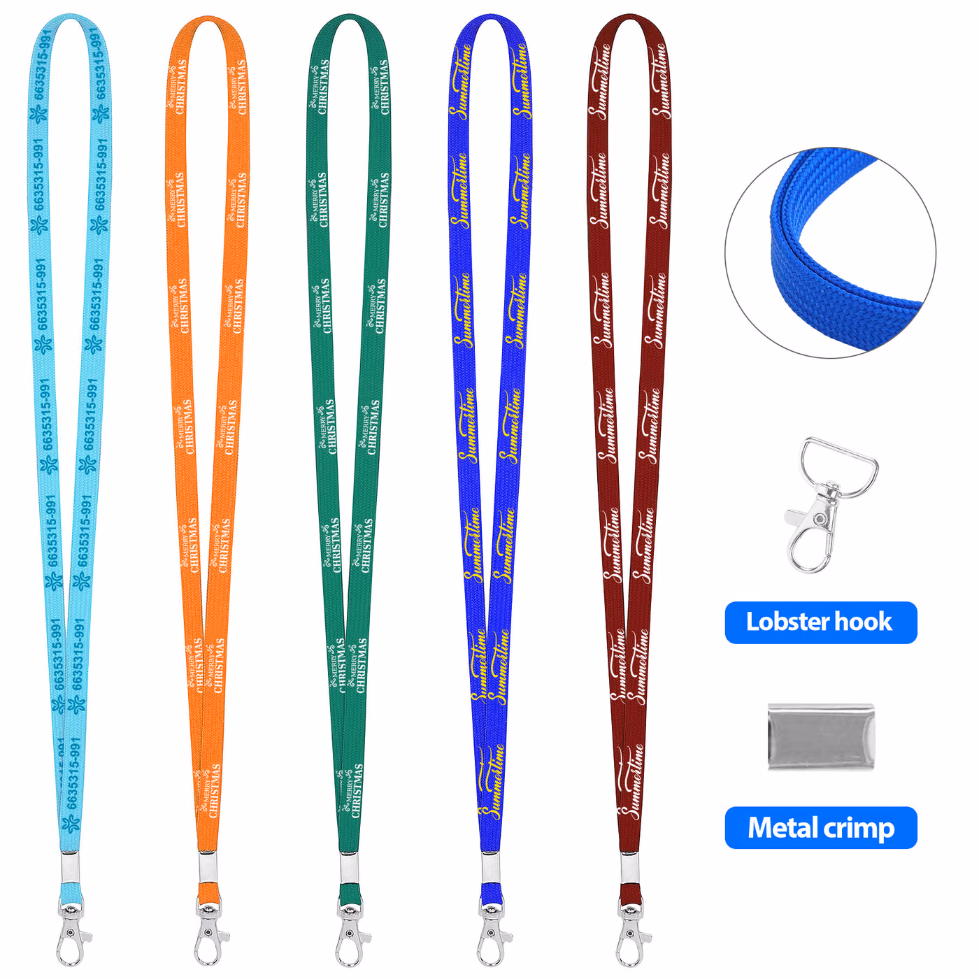 Custom 3/8" Screen Printed Tubular Lanyard