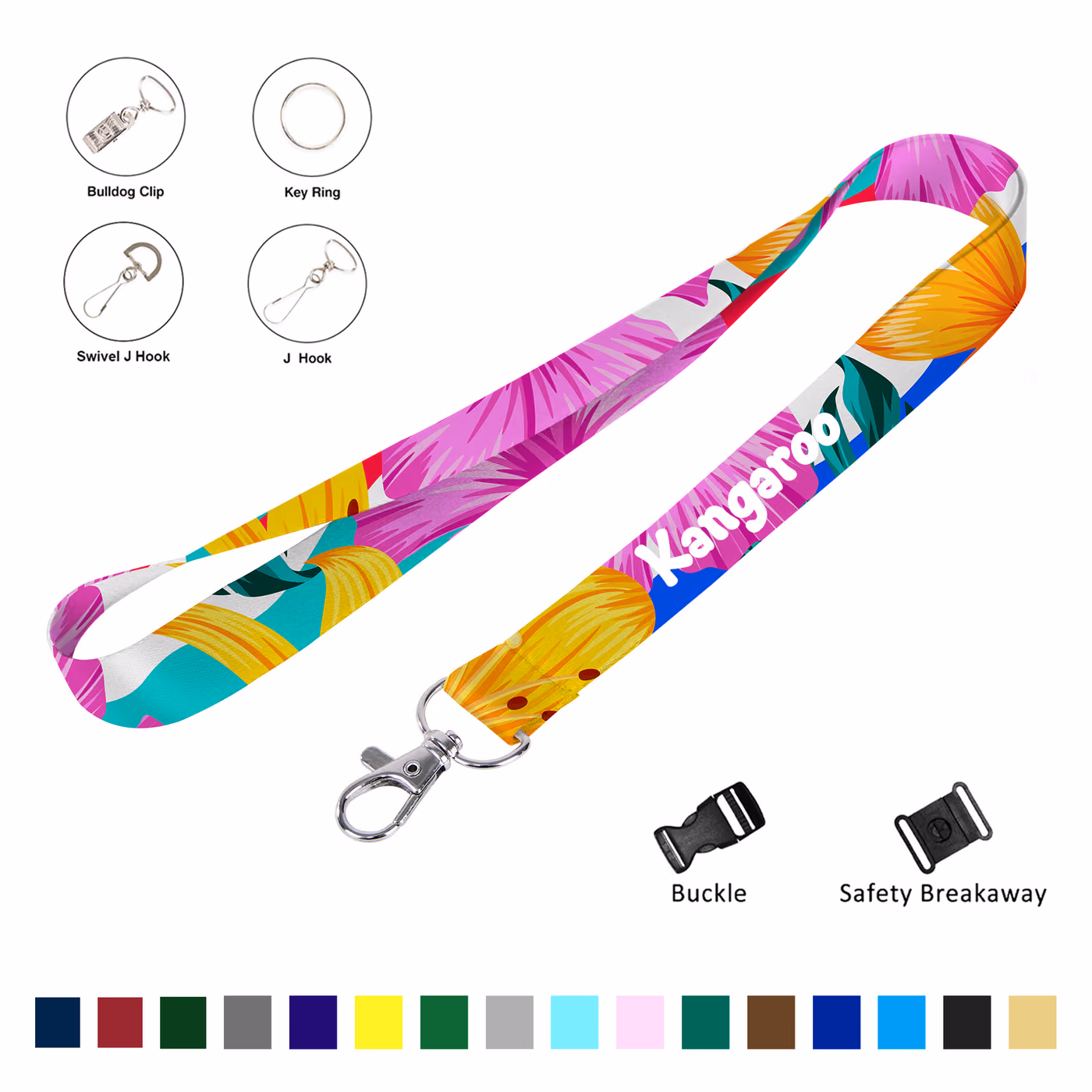 Custom 3/4" Full Color Dye Sublimated Lanyard (Ocean)
