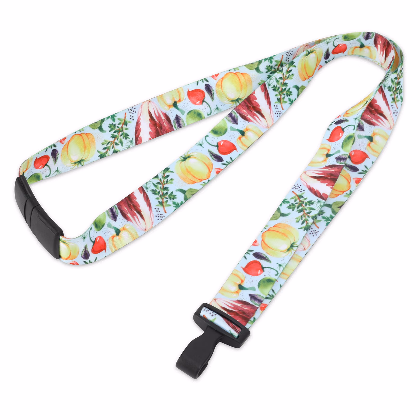 Custom 3/4'' Full Color Sublimated Lanyard With Nylon J Hook & Curved Breakaway
