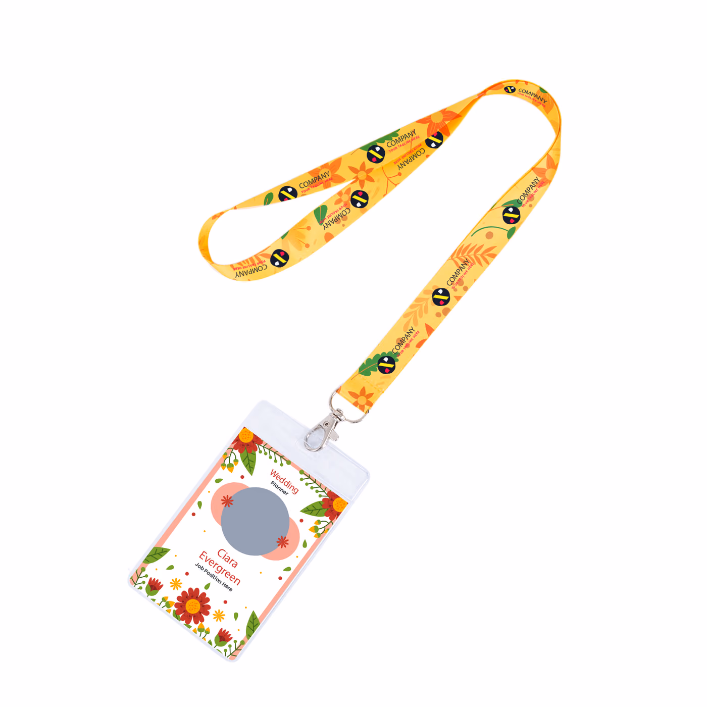 Custom 3/4" Dye-Sublimated Lanyard With Clear Badge Holder