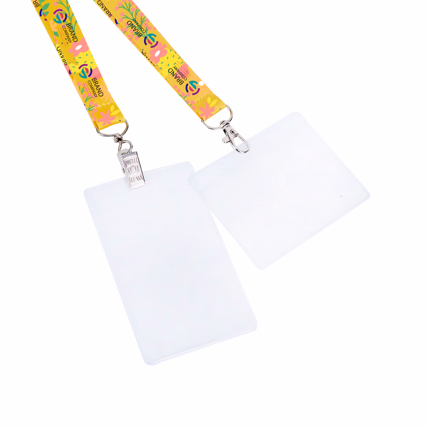 Custom 3/4" Dye-Sublimated Lanyard With Clear Badge Holder