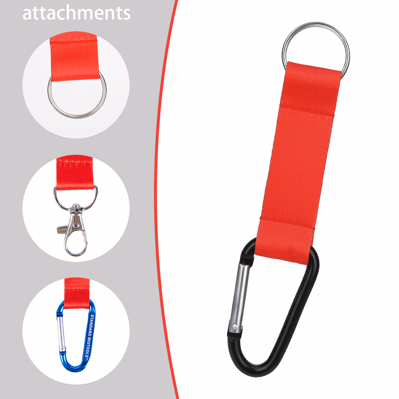 Custom 3/4" Dye Sublimation Pocket Lanyard W/Carabiner & Keyring