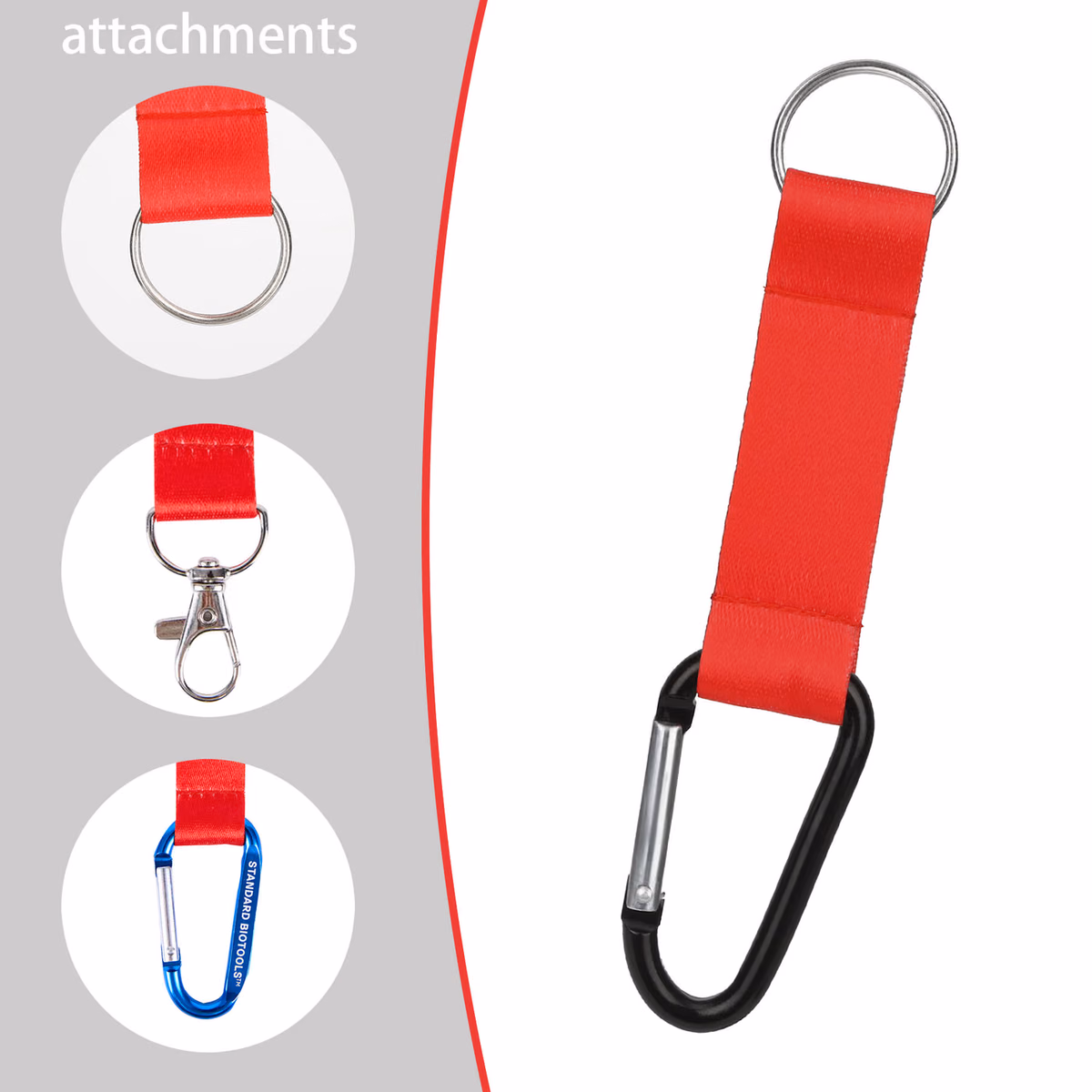 Custom 3/4" Dye Sublimation Pocket Lanyard W/Carabiner & Keyring