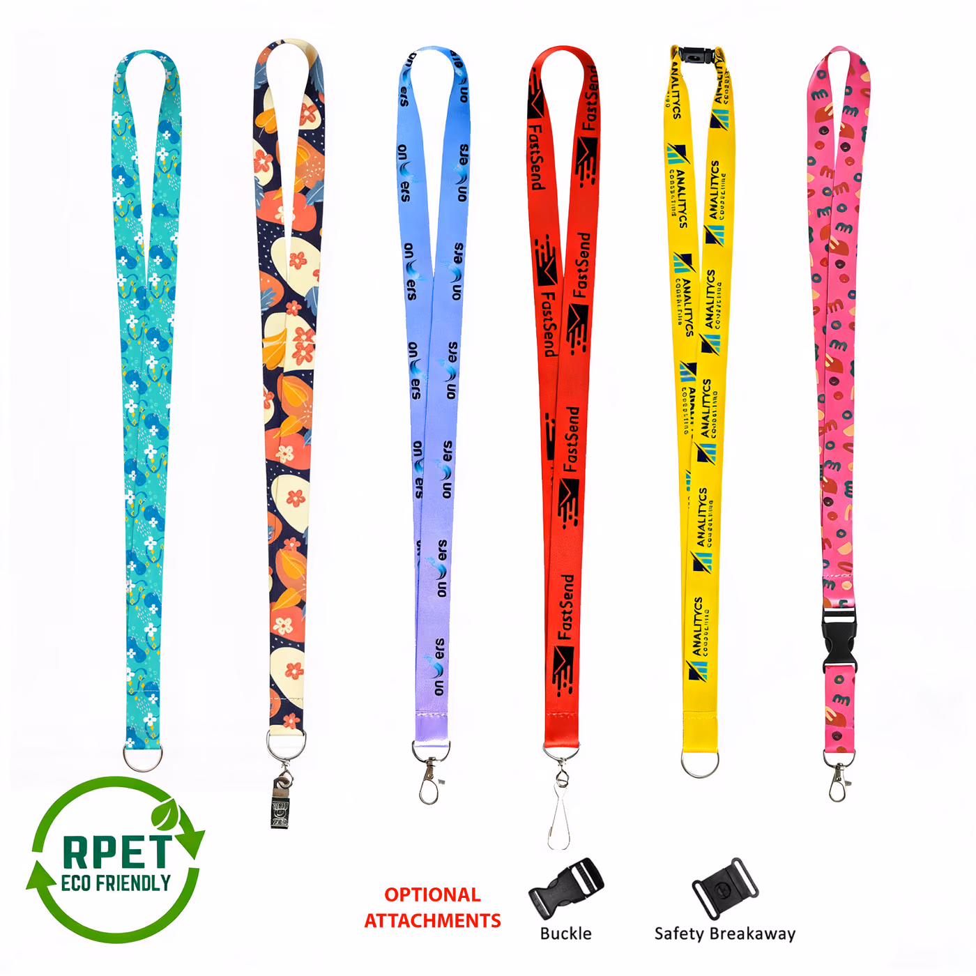 Custom 3/4" Eco Friendly RPET Dye-Sublimated Lanyard