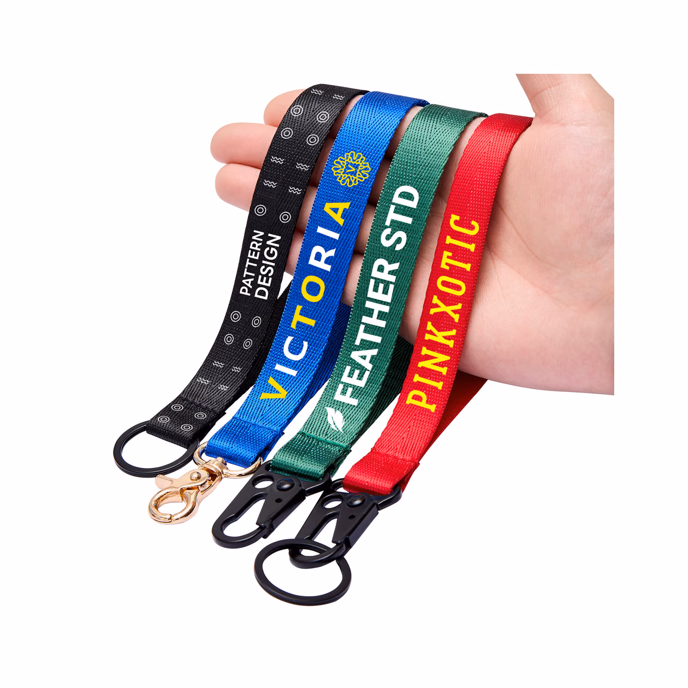 Custom 1'' Nylon Custom Printed Wristlet Keychain Lanyards