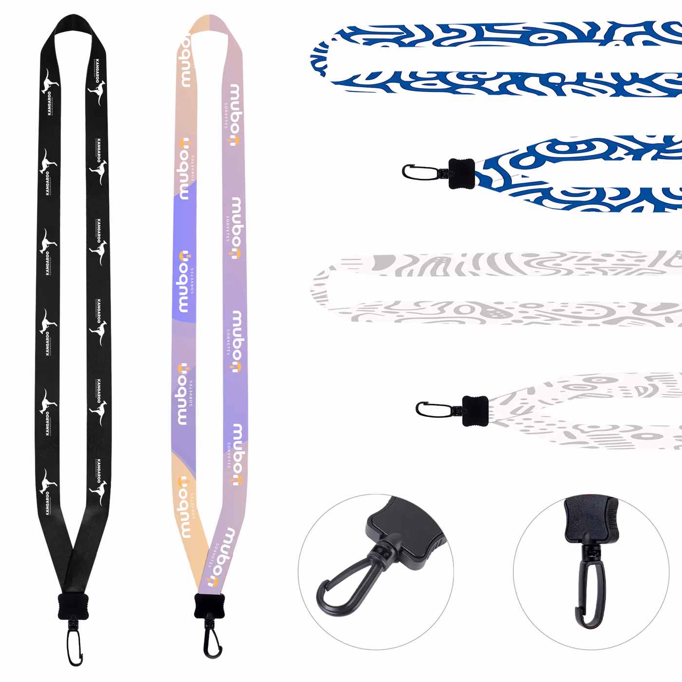 Custom 3/4" Full Color Dye-Sublimated Lanyard W/ Clamshell & Plastic Swivel J Hook