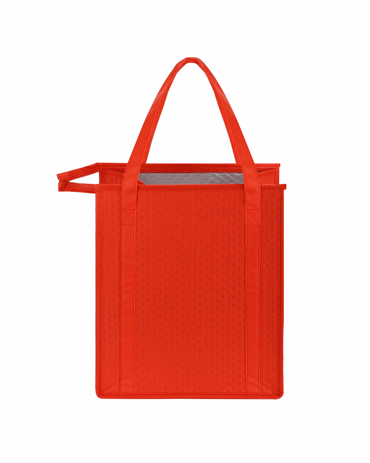 Custom Thermal Non-Woven Insulated Cooler Tote Bag-13"X15"X10"(Ocean) - Red