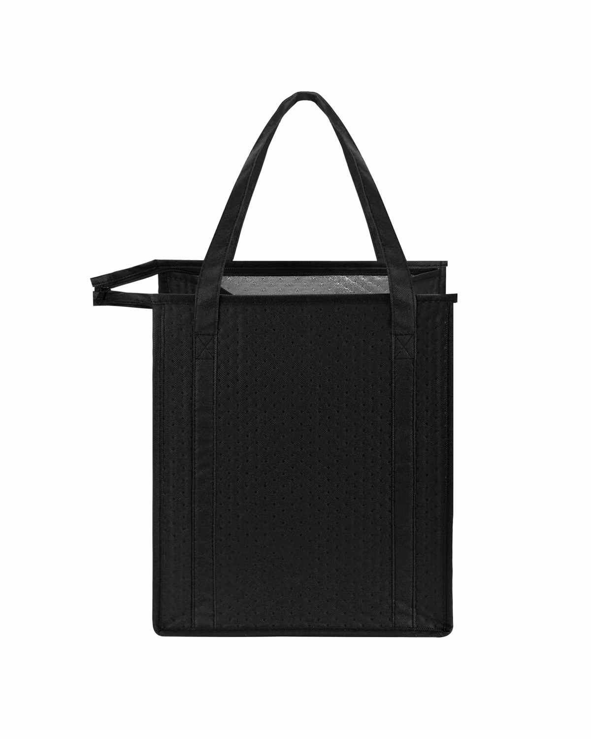 Custom Thermal Non-Woven Insulated Cooler Tote Bag-13"X15"X10"(Ocean) - Black