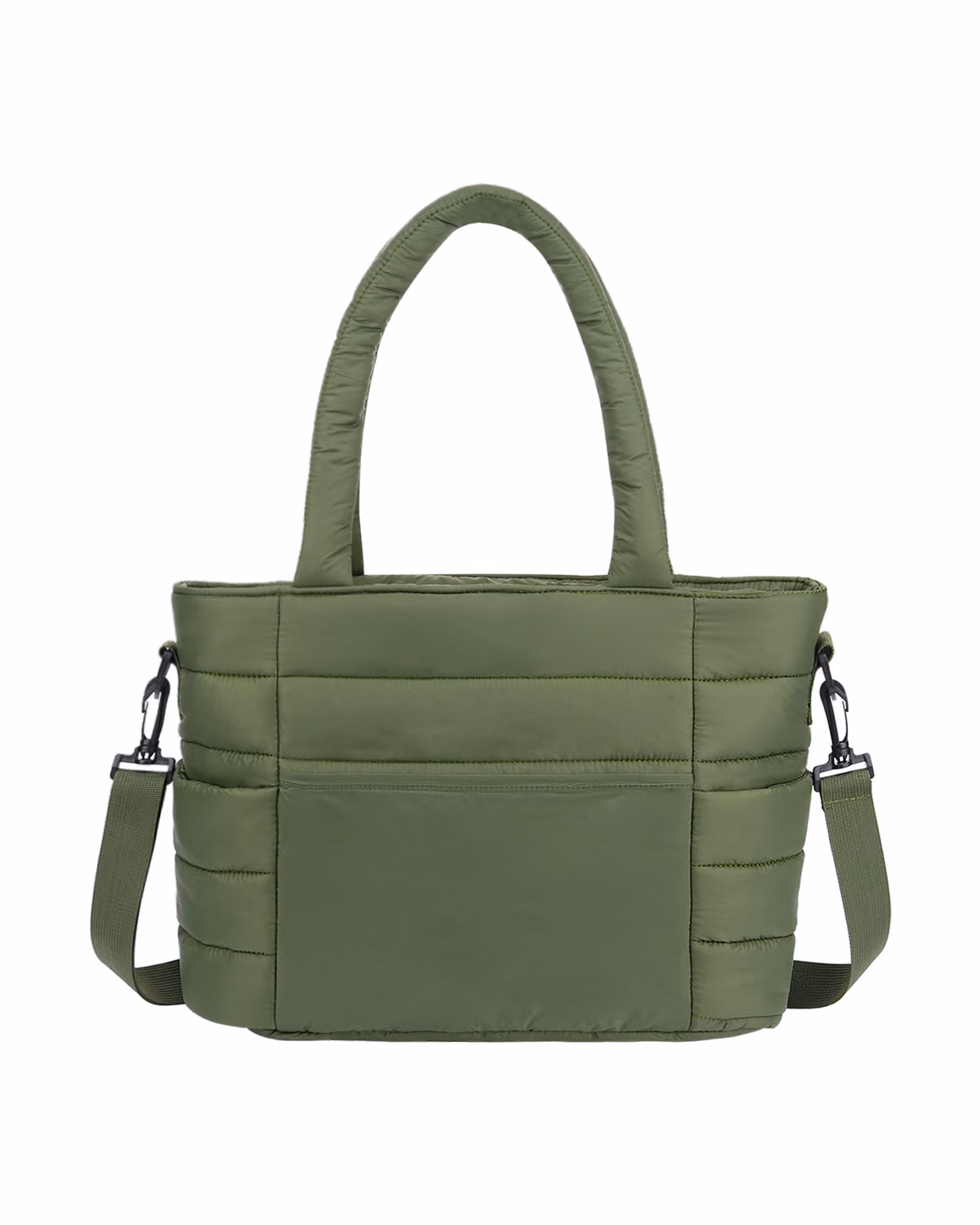 Custom Modern Quilted Puffer Insulated Cooler Tote - Army Green