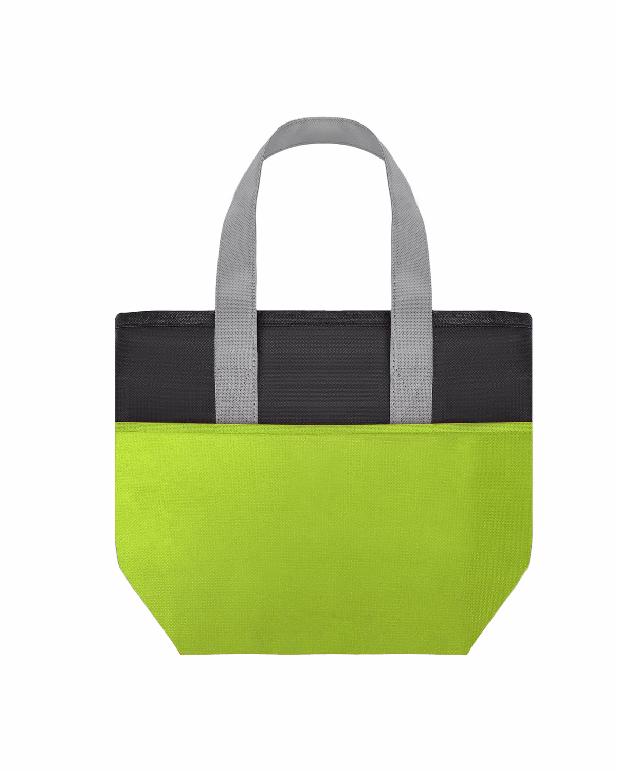Custom Two-Tone Non-Woven Insulated Lunch Cooler Tote - Lime Green