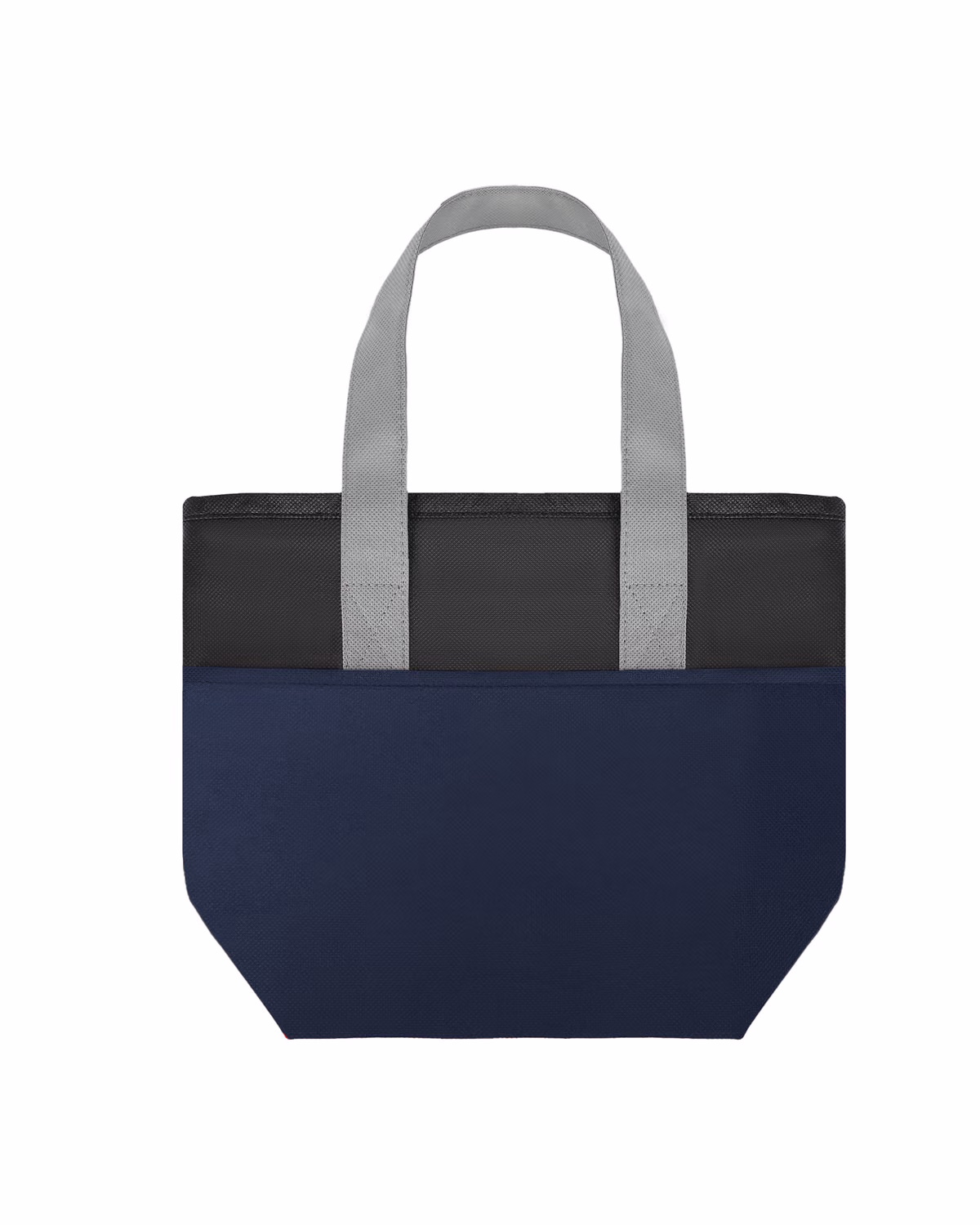 Custom Two-Tone Non-Woven Insulated Lunch Cooler Tote - Navy Blue