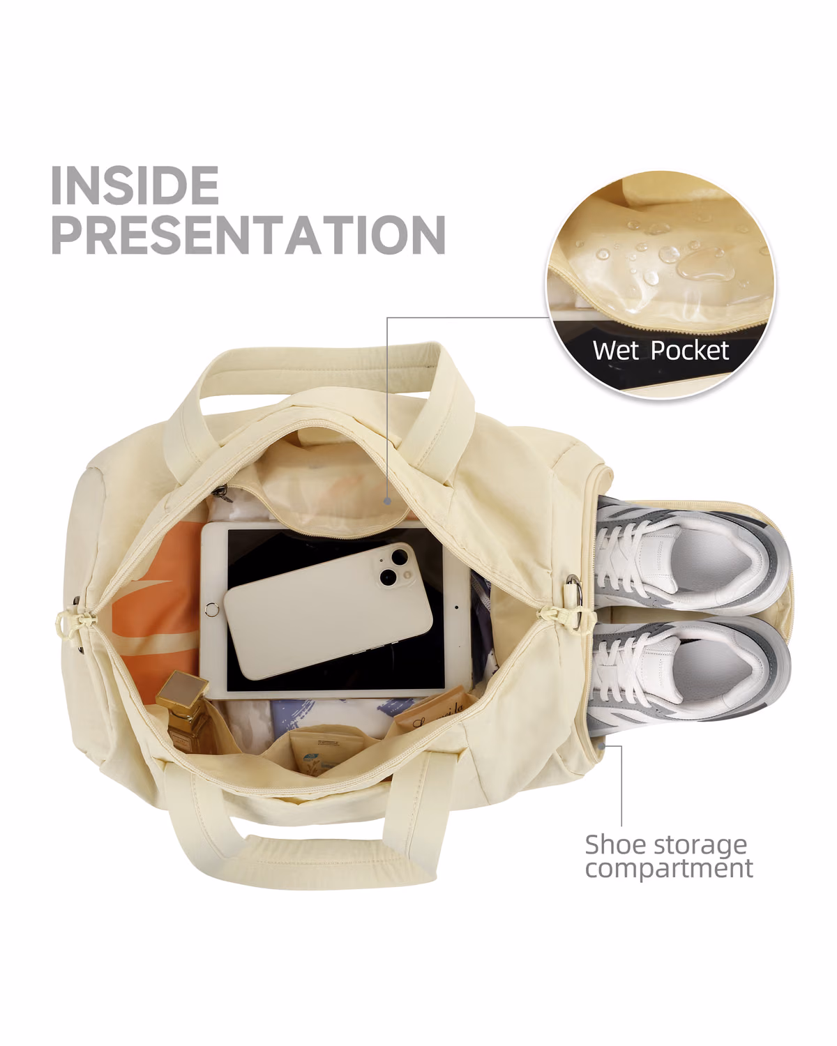 Custom Weekend Duffel Bag With Shoe Compartment