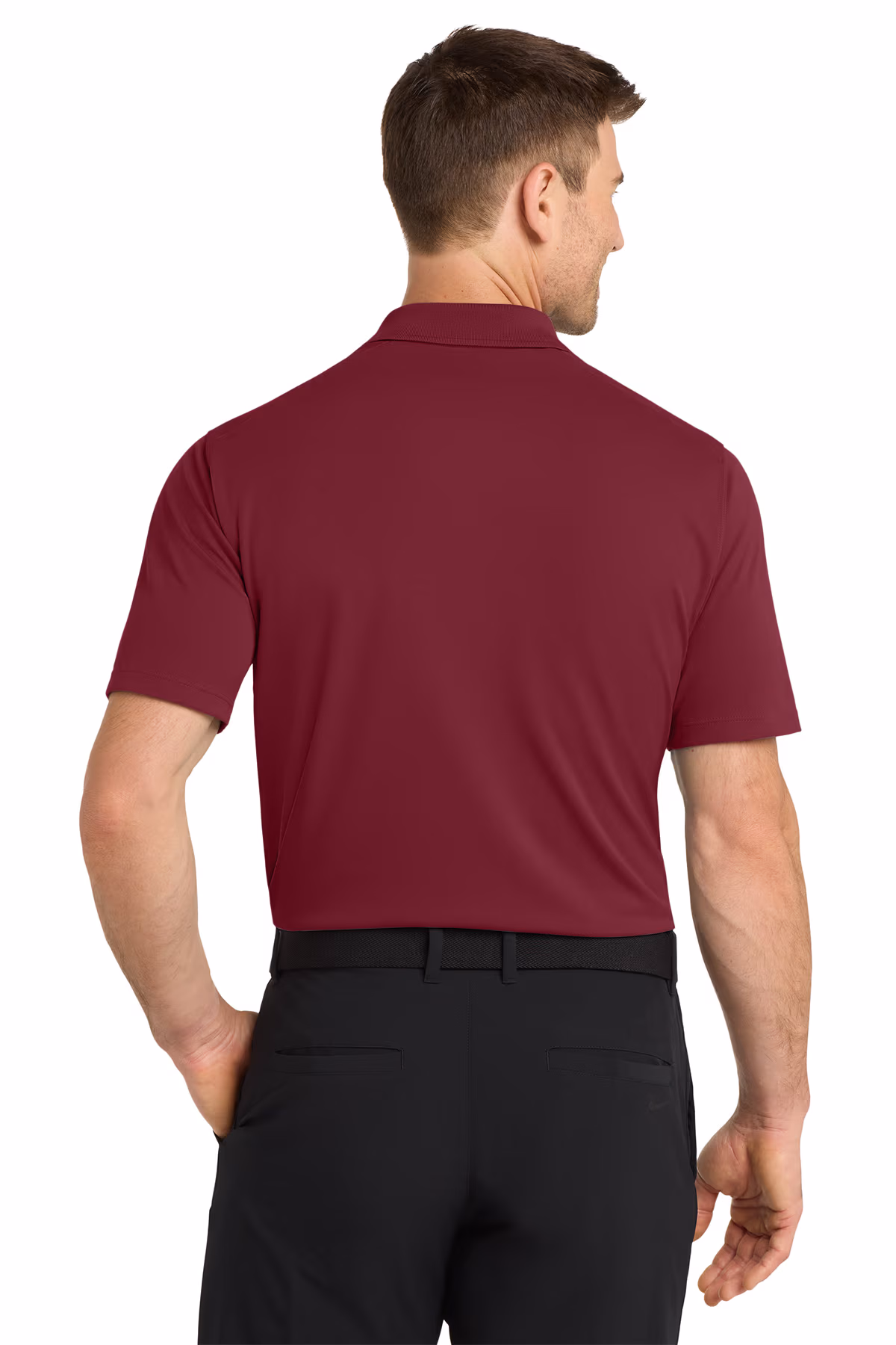 Custom Nike Dri-FIT Micro Pique 2.0 Polo, Team Red, back view