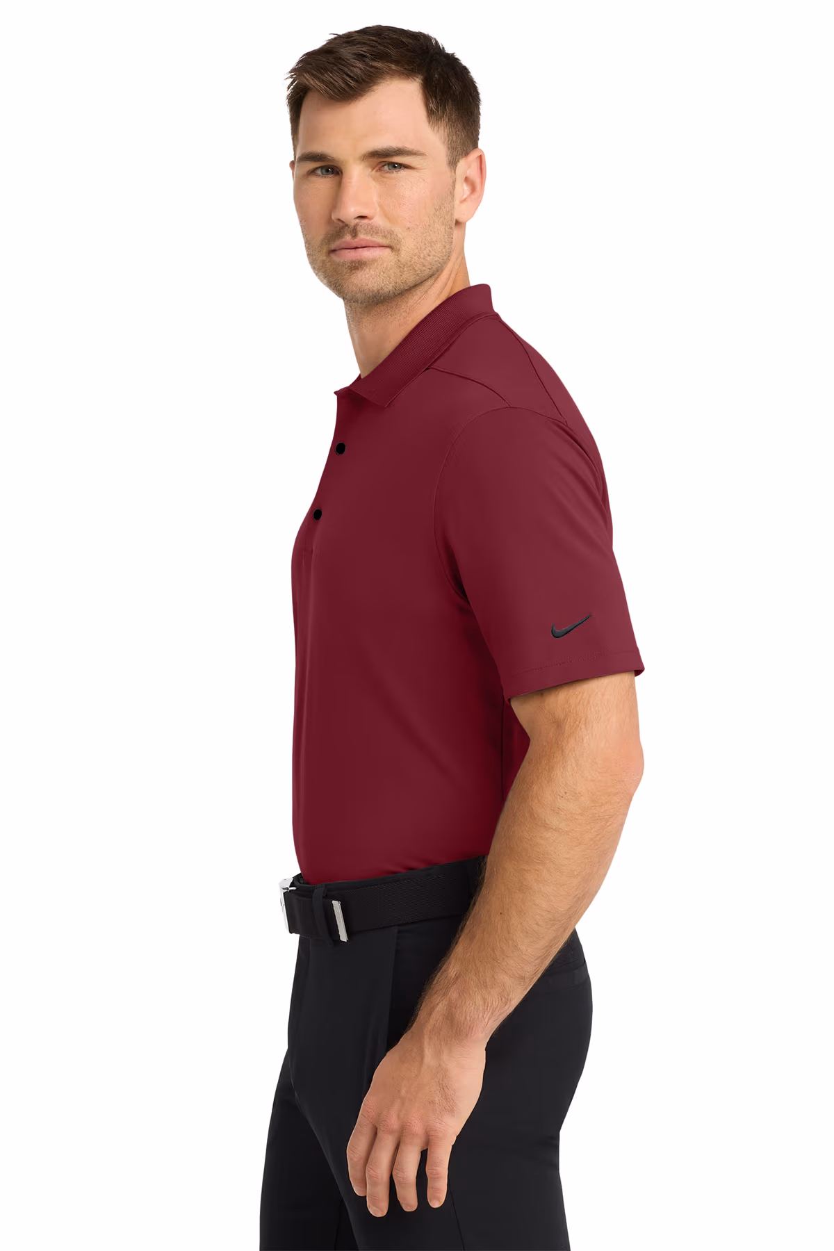 Custom Nike Dri-FIT Micro Pique 2.0 Polo, Team Red, side view