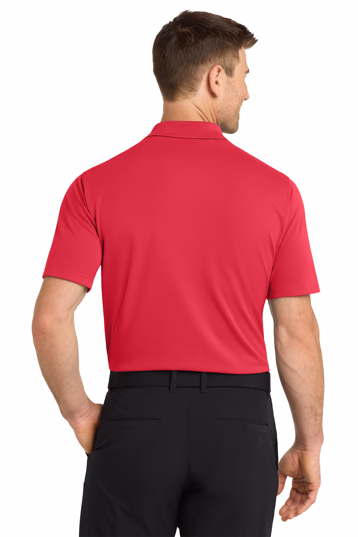 Custom Nike Dri-FIT Micro Pique 2.0 Polo, University Red, back view