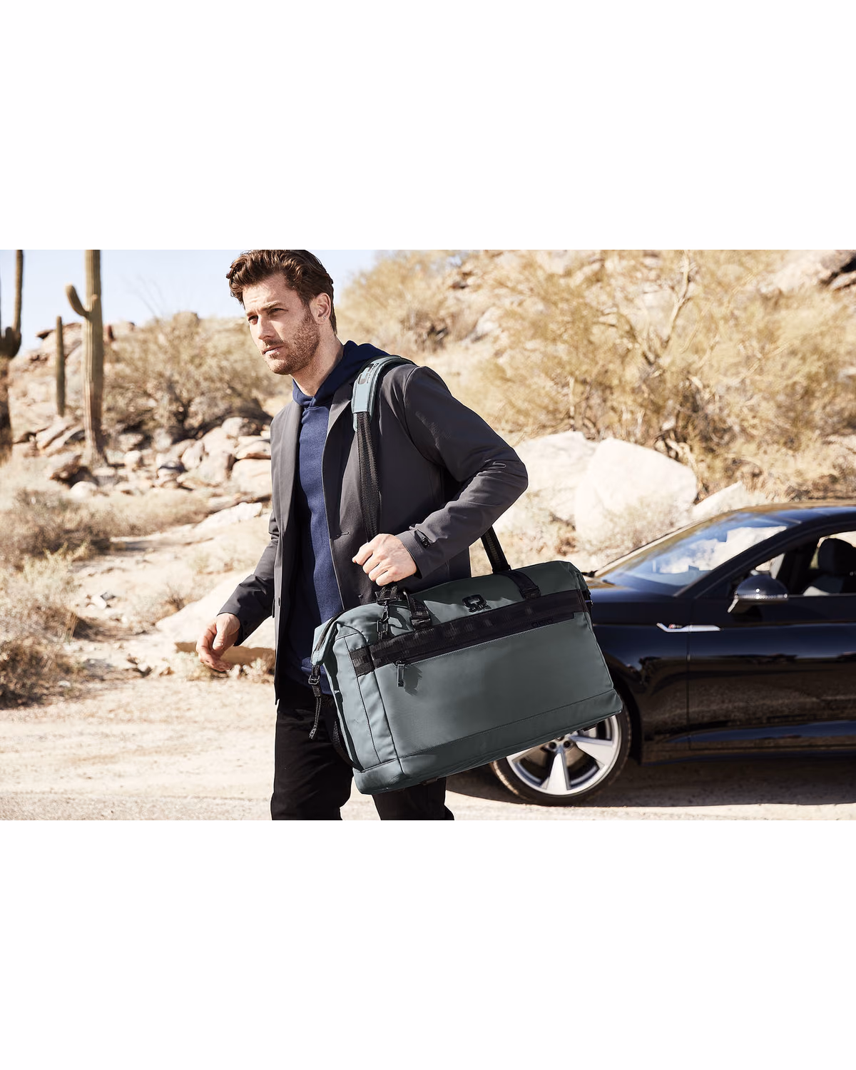 Custom OGIO Commuter Duffel - Tarmac Grey - lifestyle