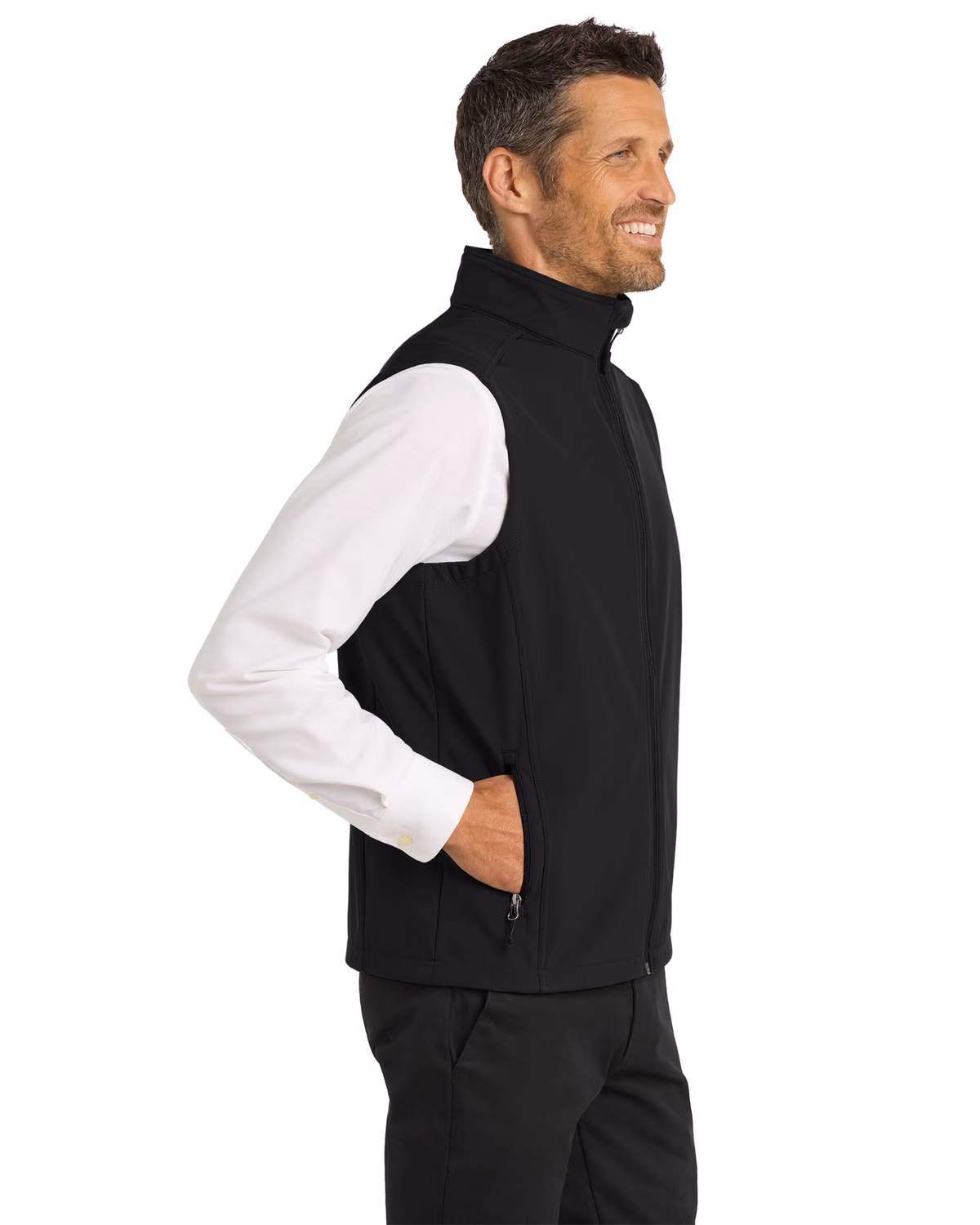 Custom Port Authority® Core Soft Shell Vest, Black, side view