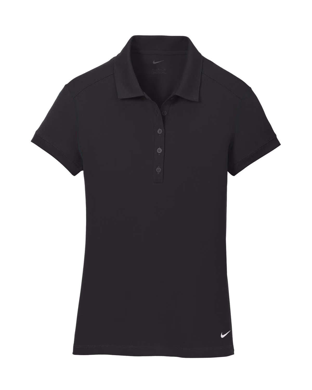 Custom Nike Women's Dri-FIT Solid Icon Pique Modern Fit Polo - Black flat front