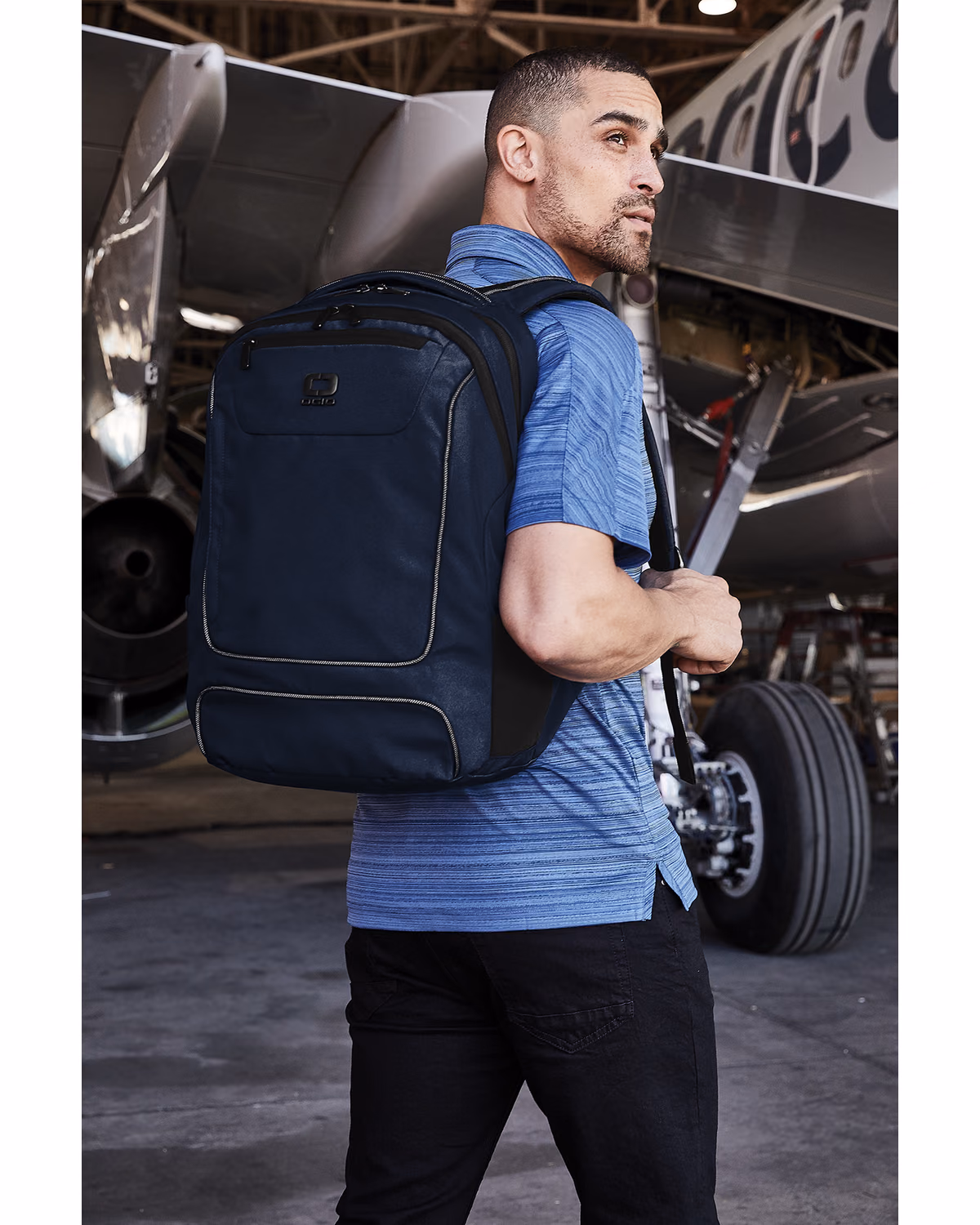 Custom OGIO Range Pack - River Blue Navy - lifestyle