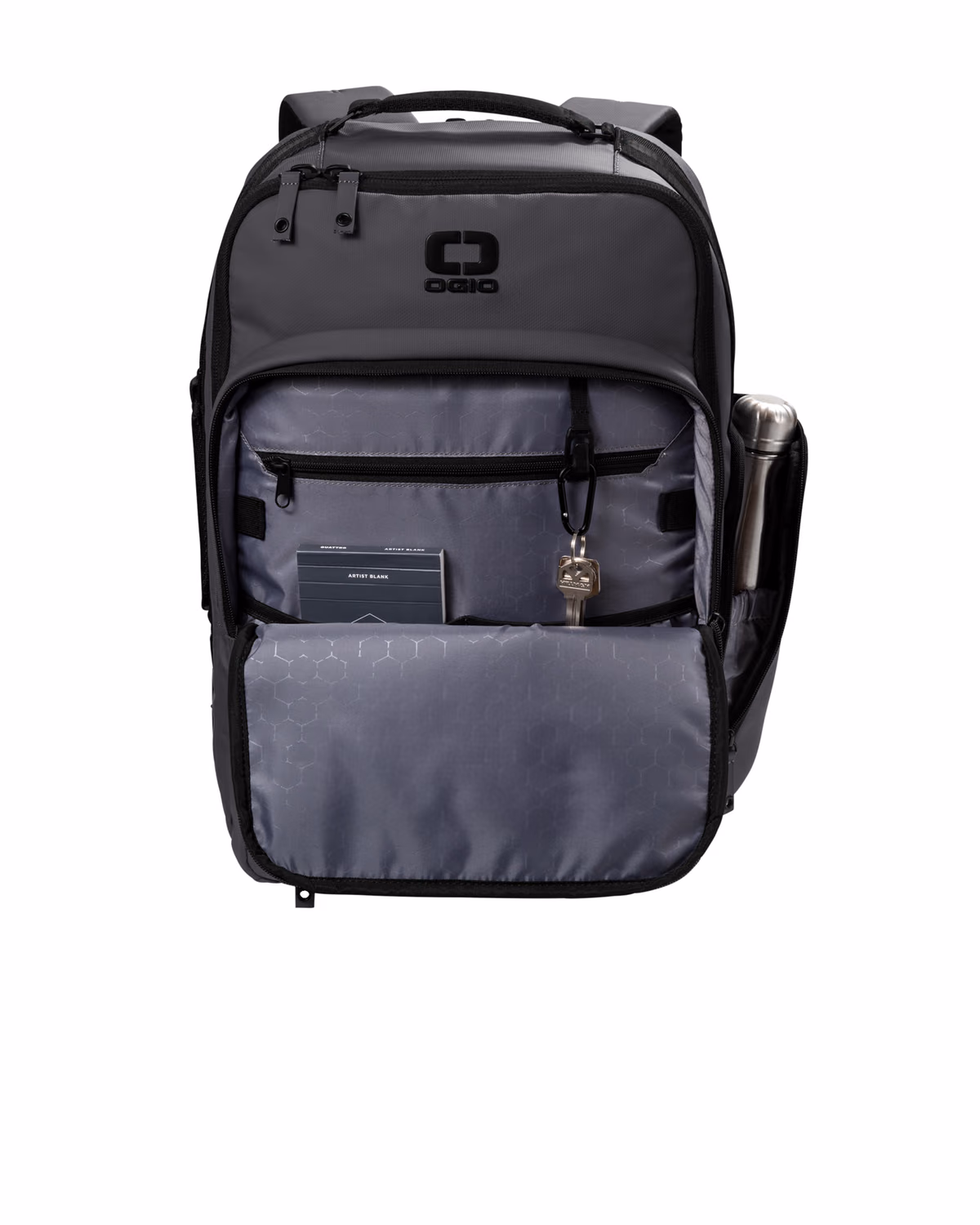 Custom OGIO Commuter XL Pack - Tarmac Grey - flat front
