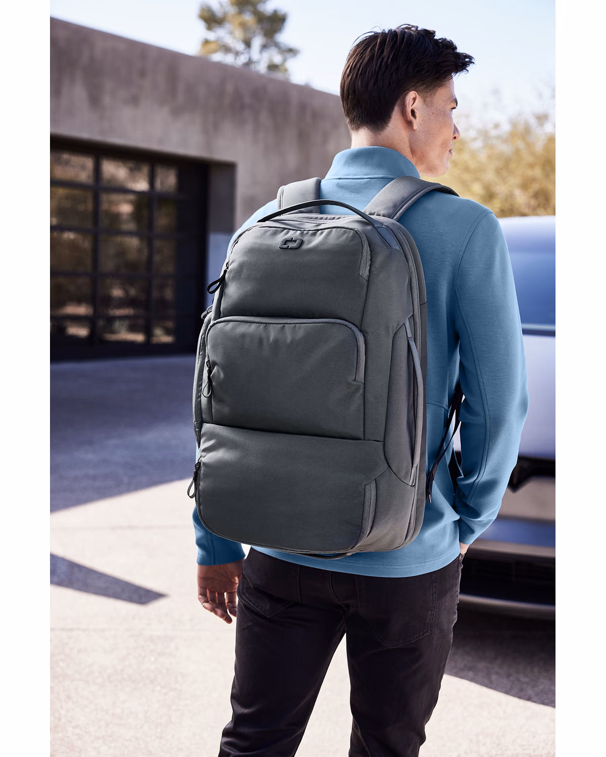 Custom OGIO Ultimate Travel Pack - Storm Grey - lifestyle