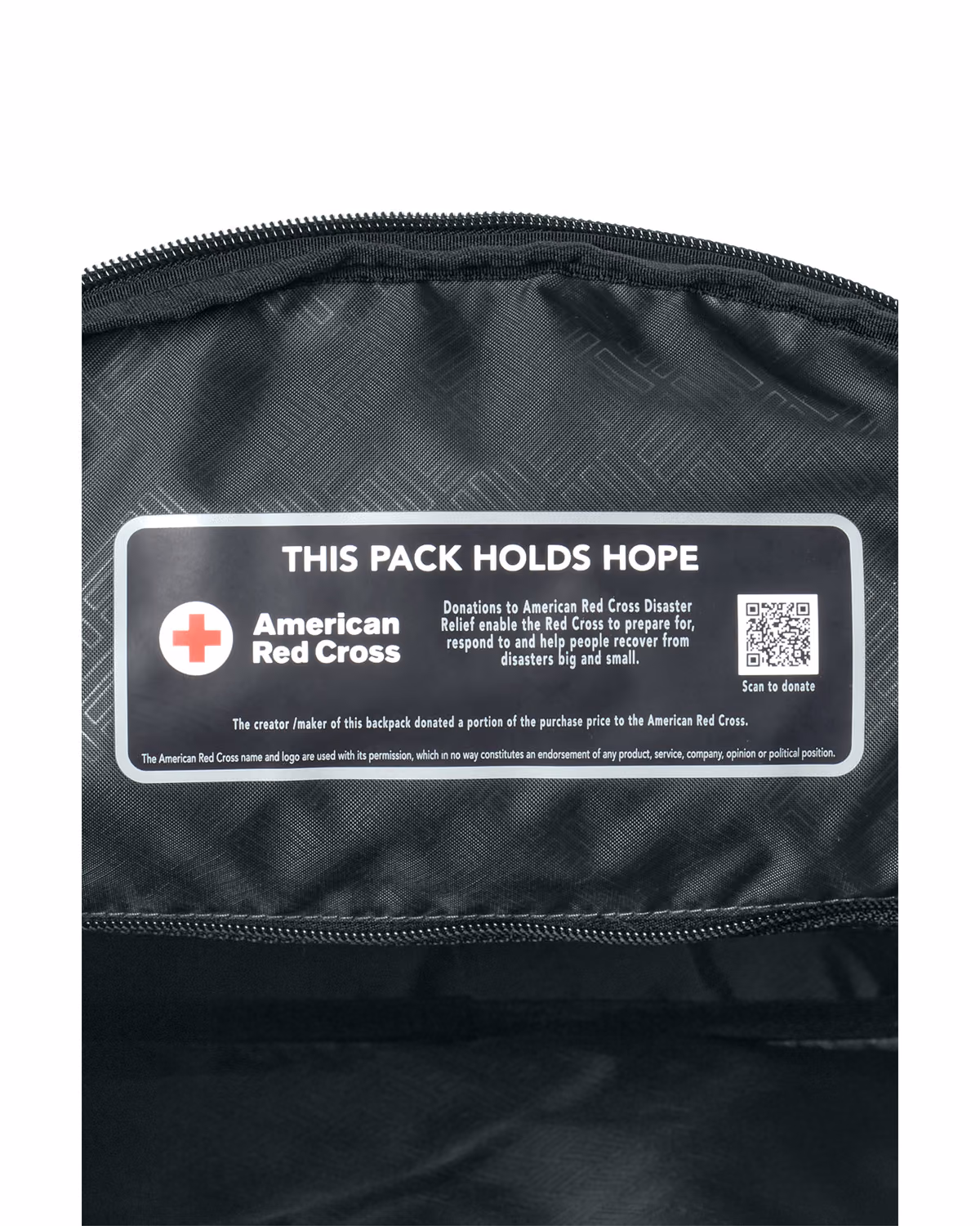 Custom American Red Cross Charity Tech Pack - Black - detail