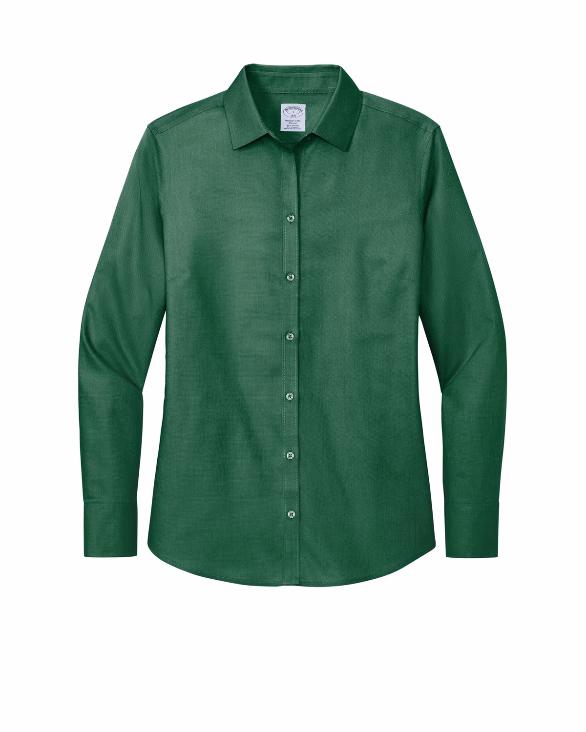 Custom Brooks Brothers Women’s Wrinkle-Free Stretch Nailhead Shirt - Club Green flat front