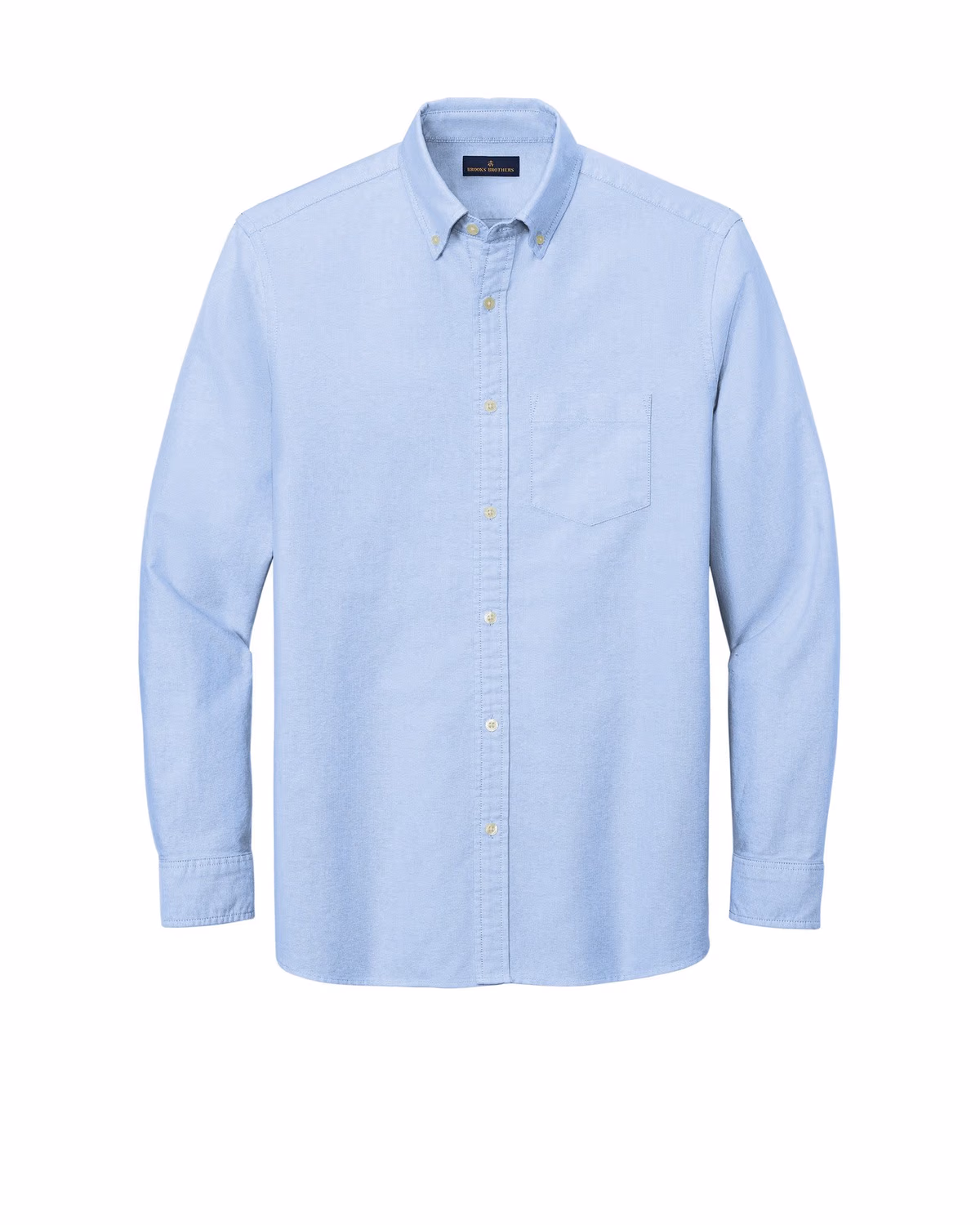 Custom Brooks Brothers Casual Oxford Cloth Shirt - Newport Blue flat front