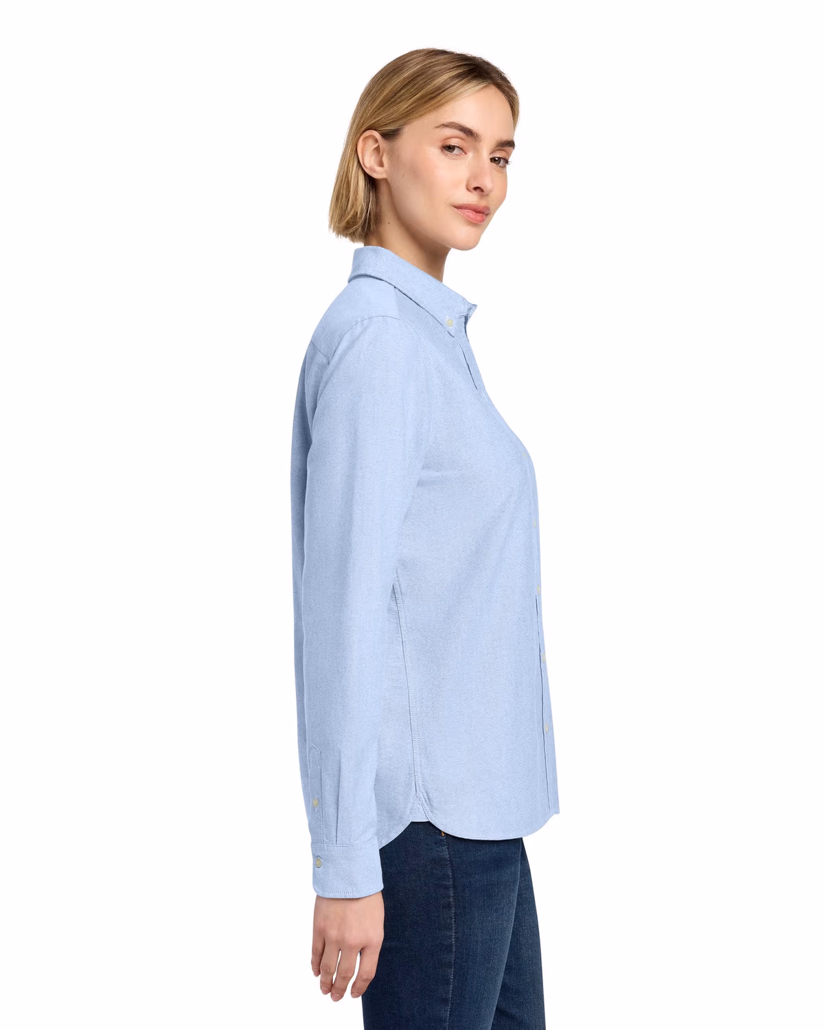 Custom Brooks Brothers Women’s Casual Oxford Cloth Shirt - Newport Blue side