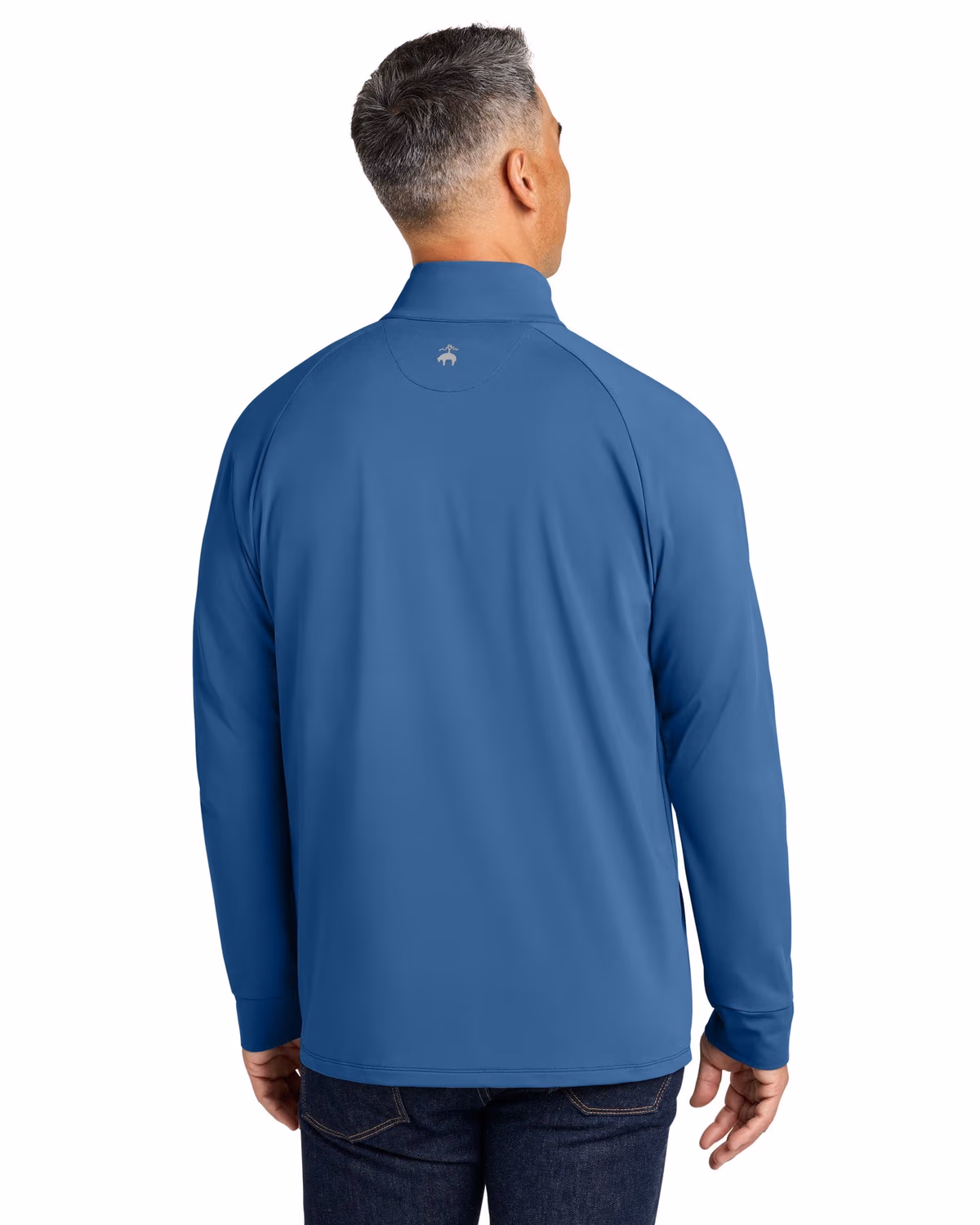 Custom Brooks Brothers Luxe Performance 1/4-Zip - Charter Blue back