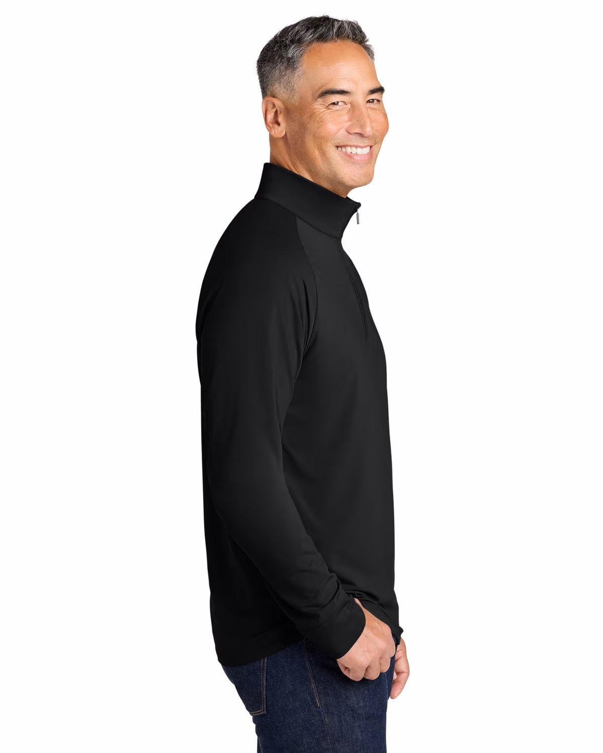 Custom Brooks Brothers Luxe Performance 1/4-Zip - Deep Black side