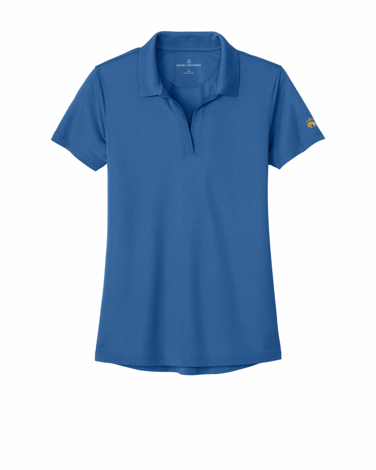 Custom Brooks Brothers Women’s Mesh Pique Performance Polo - Charter Blue flat front