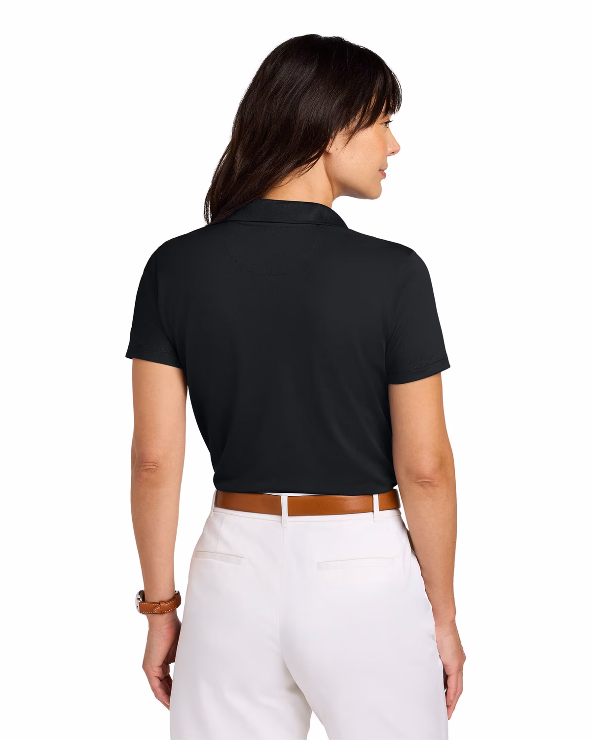 Custom Brooks Brothers Women’s Mesh Pique Performance Polo - Deep Black back