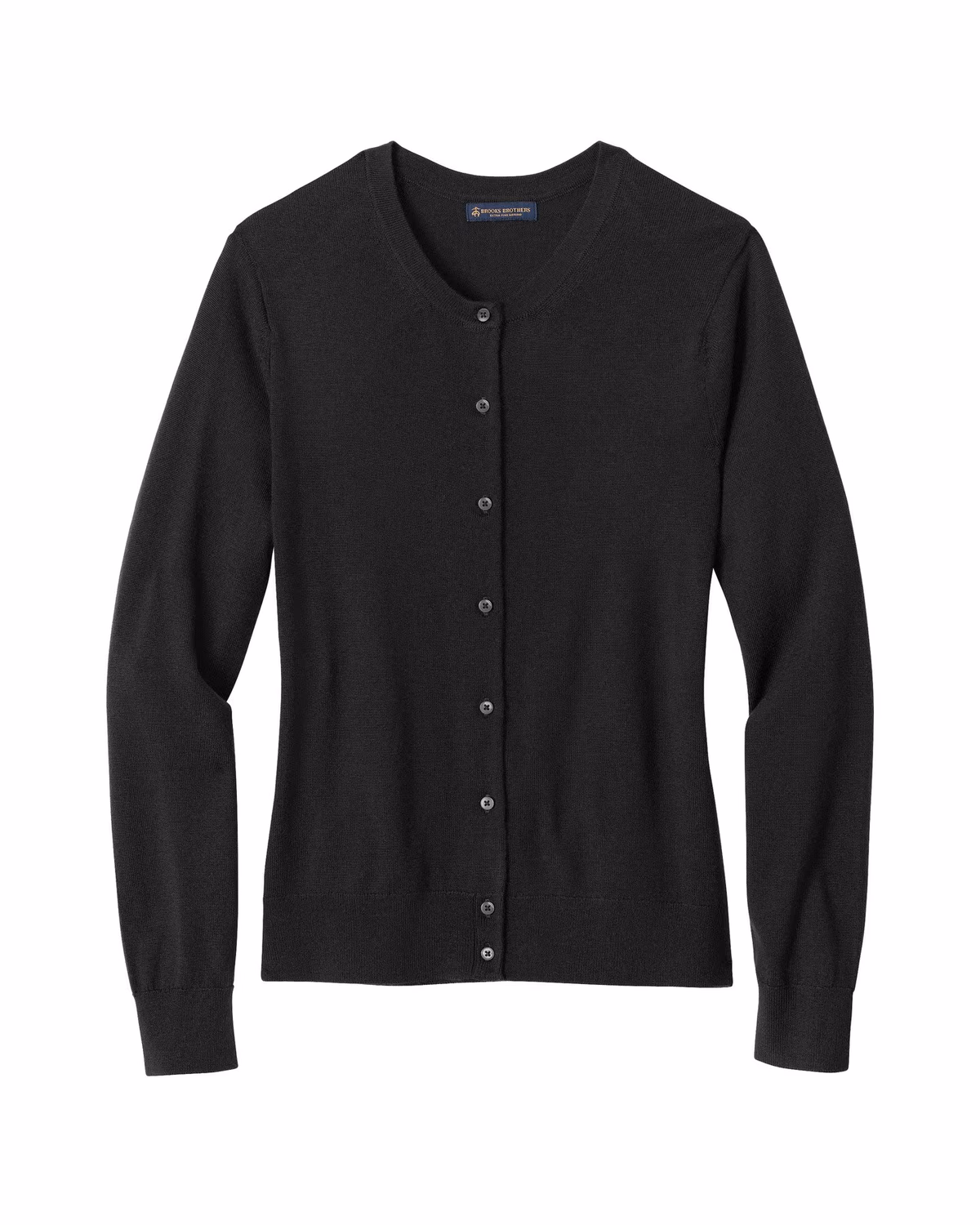 Custom Brooks Brothers Women’s Washable Merino Cardigan Sweater - Deep Black flat front