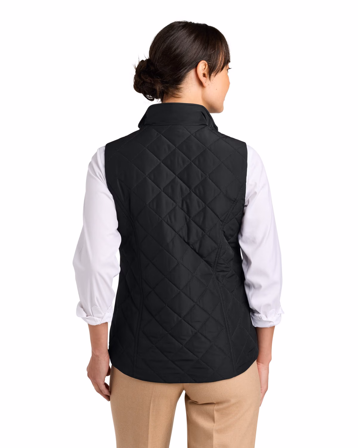 Custom Brooks Brothers Women’s Quilted Vest - Deep Black back