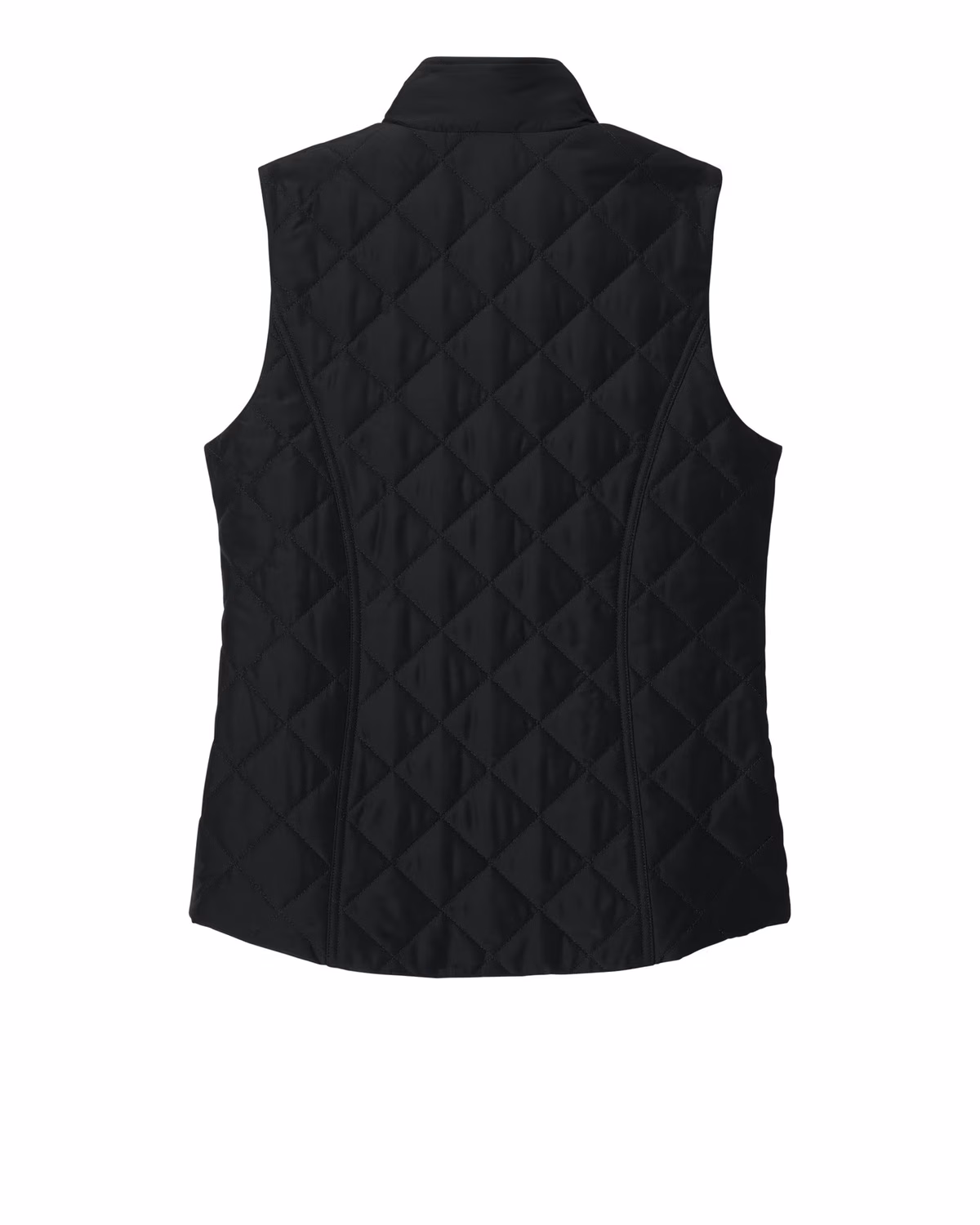 Custom Brooks Brothers Women’s Quilted Vest - Deep Black flat back