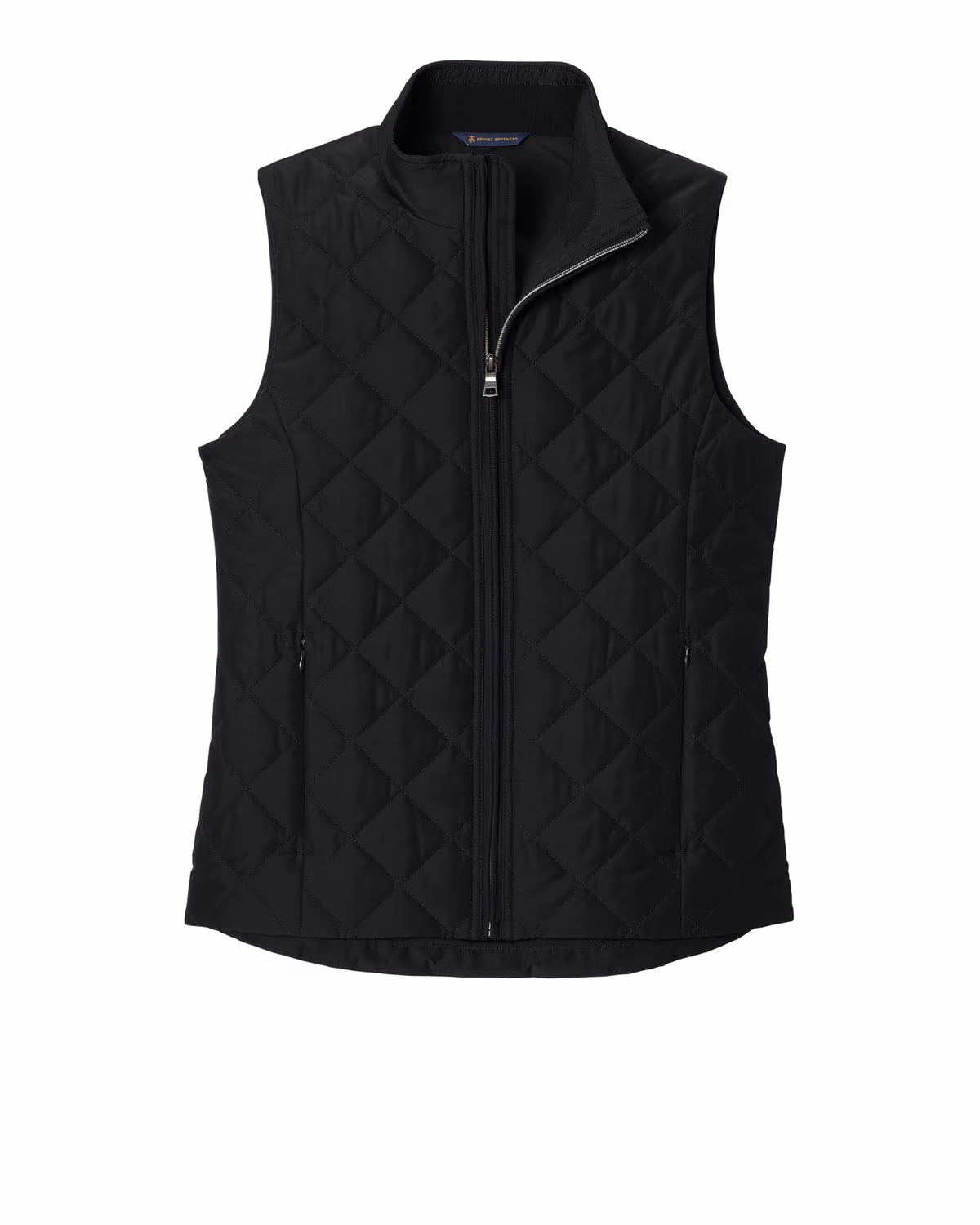 Custom Brooks Brothers Women’s Quilted Vest - Deep Black flat front