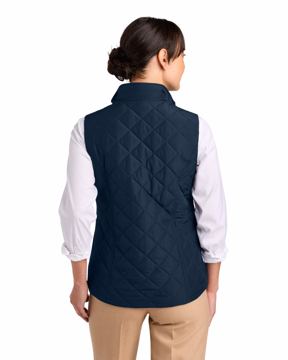 Custom Brooks Brothers Women’s Quilted Vest - Night Navy back