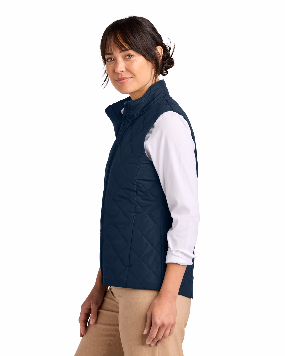 Custom Brooks Brothers Women’s Quilted Vest - Night Navy side